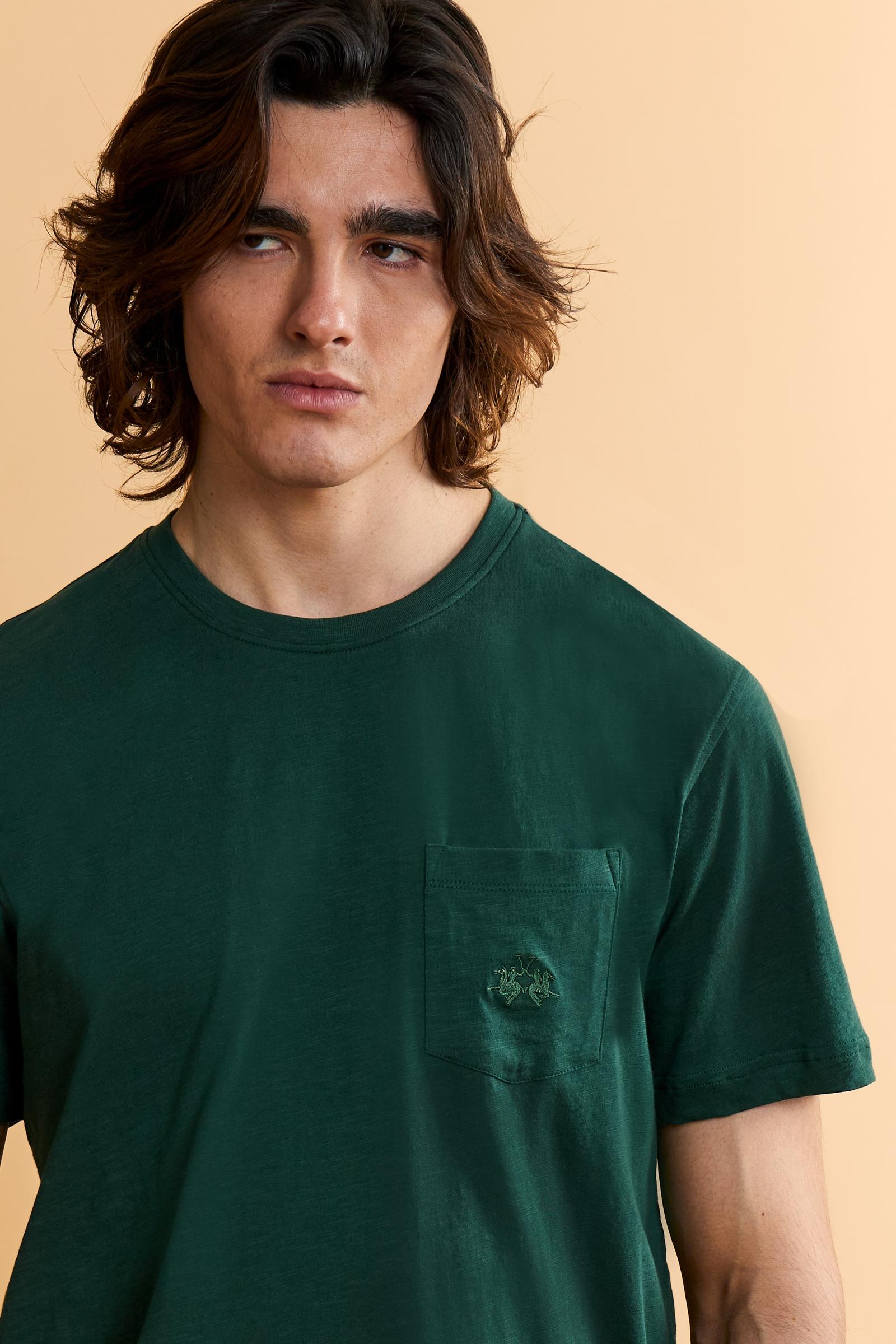 T-shirt homme en jersey flammé avec poche poitrine logo - Tuan