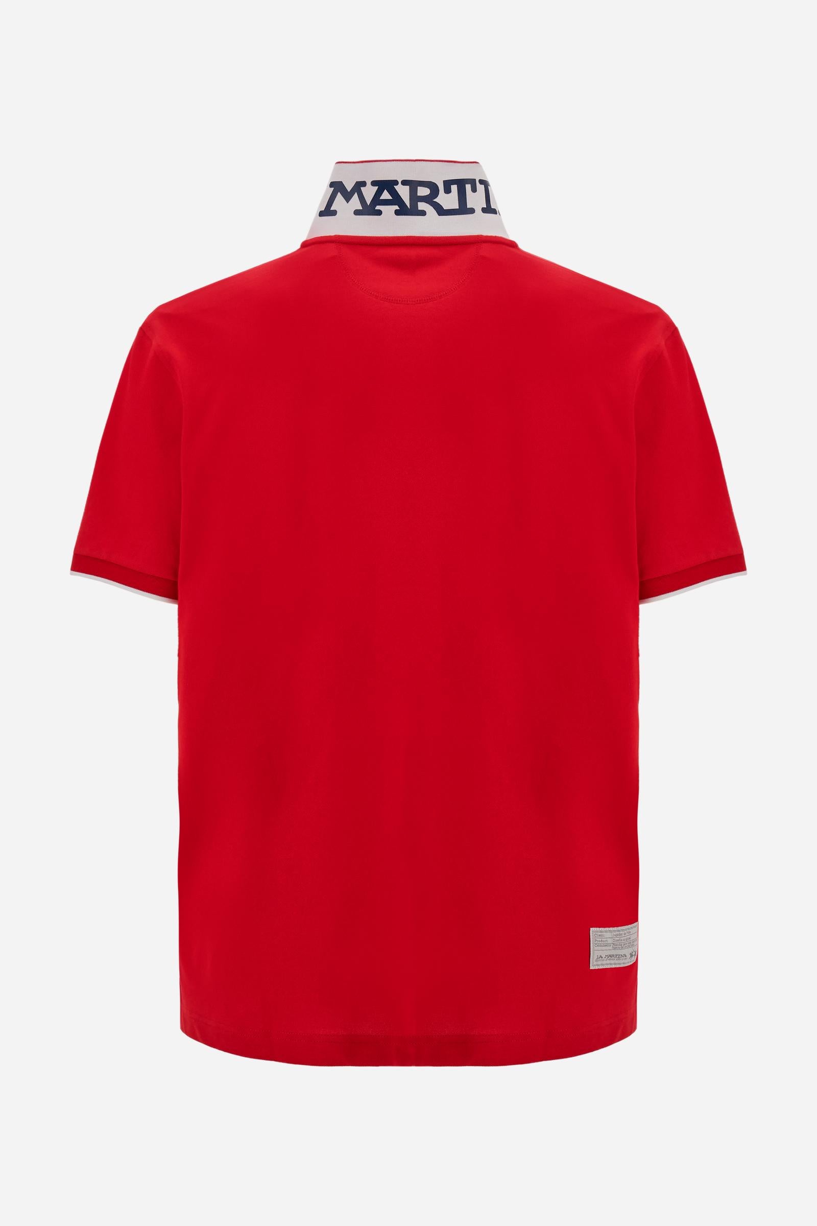 Men's short sleeve polo in stretch piqué with Iconic Team logo - Miguel