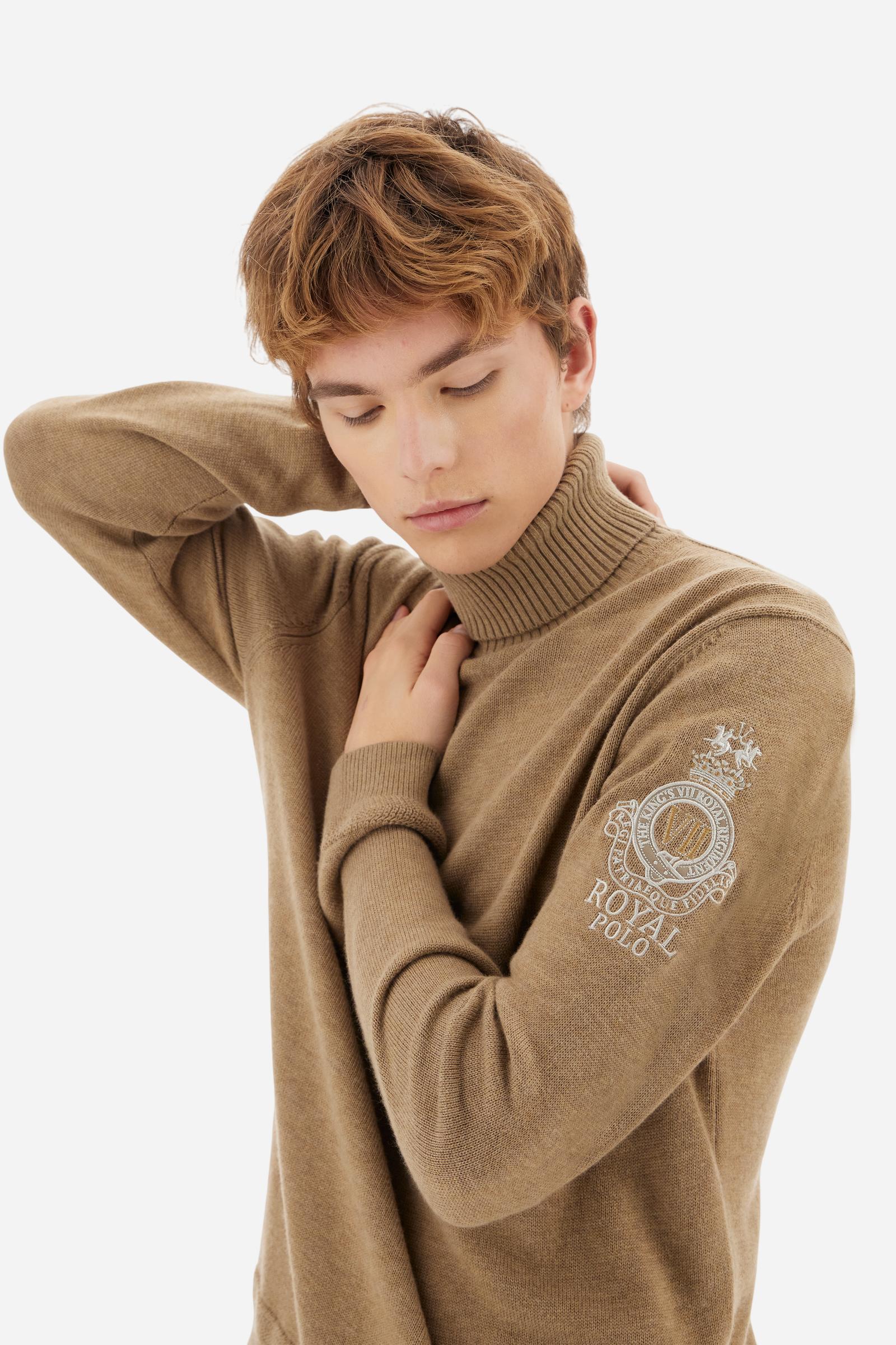 Suéter de hombre de cuello alto en algodón/lana - Bento