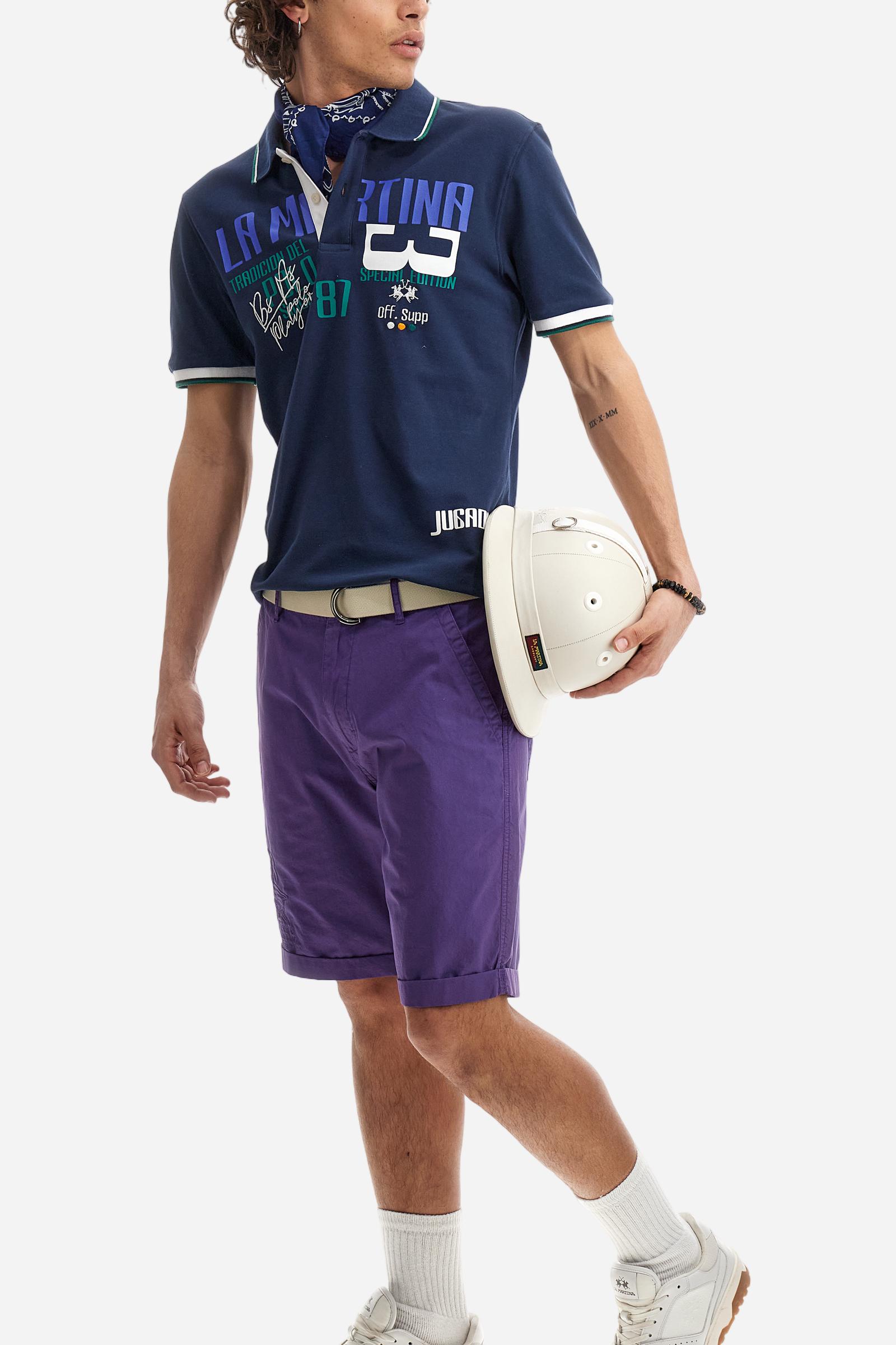 Regular fit polo shirt in stretch cotton piqué - Adelqui