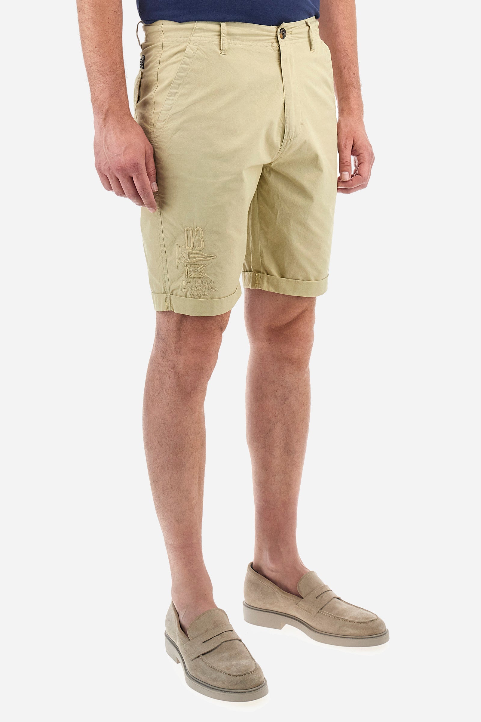 Regular fit cotton poplin Bermuda shorts – Atuel