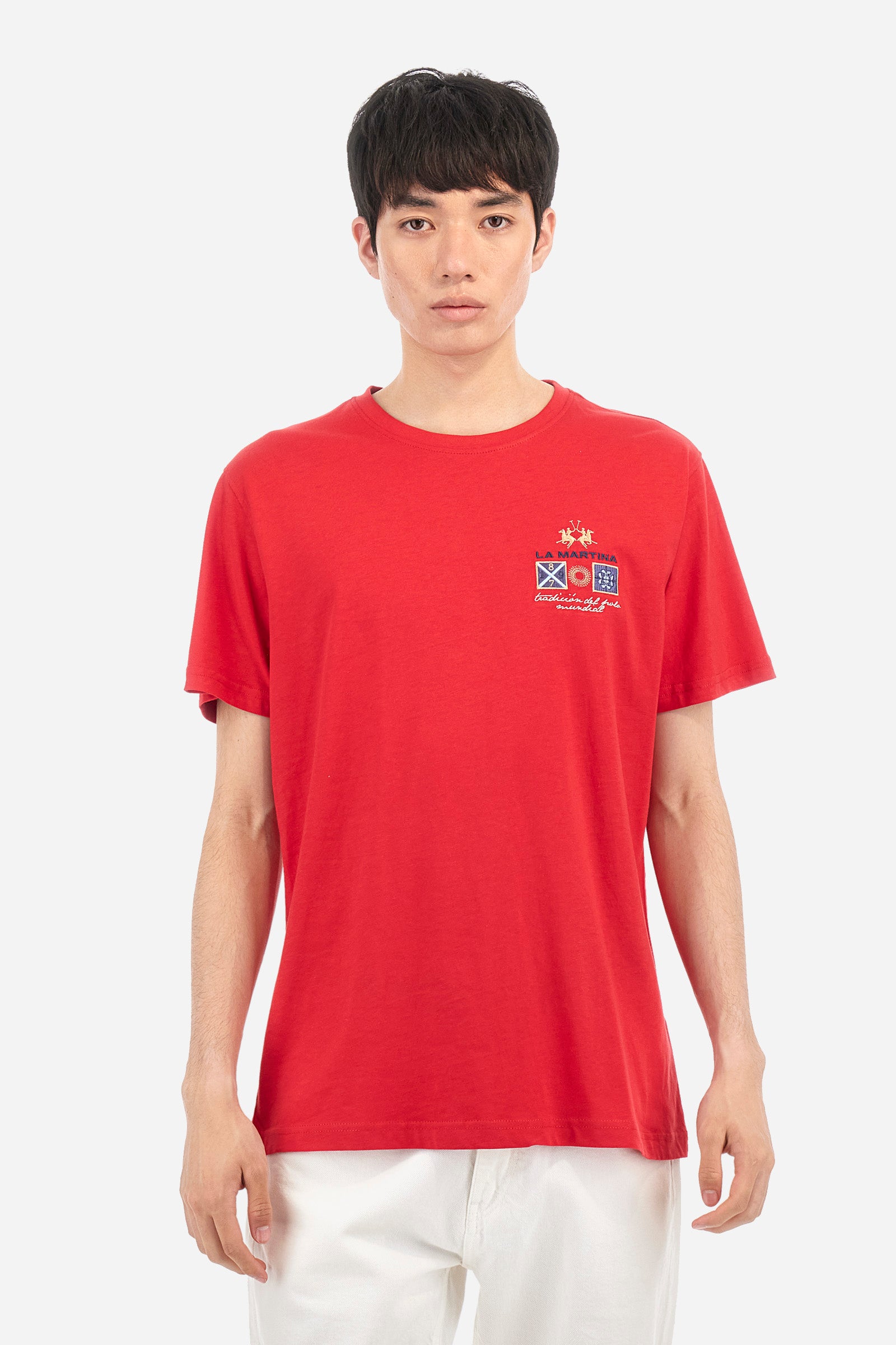 Baumwoll-T-Shirt mit mehrfarbigem Logo - Anastasios