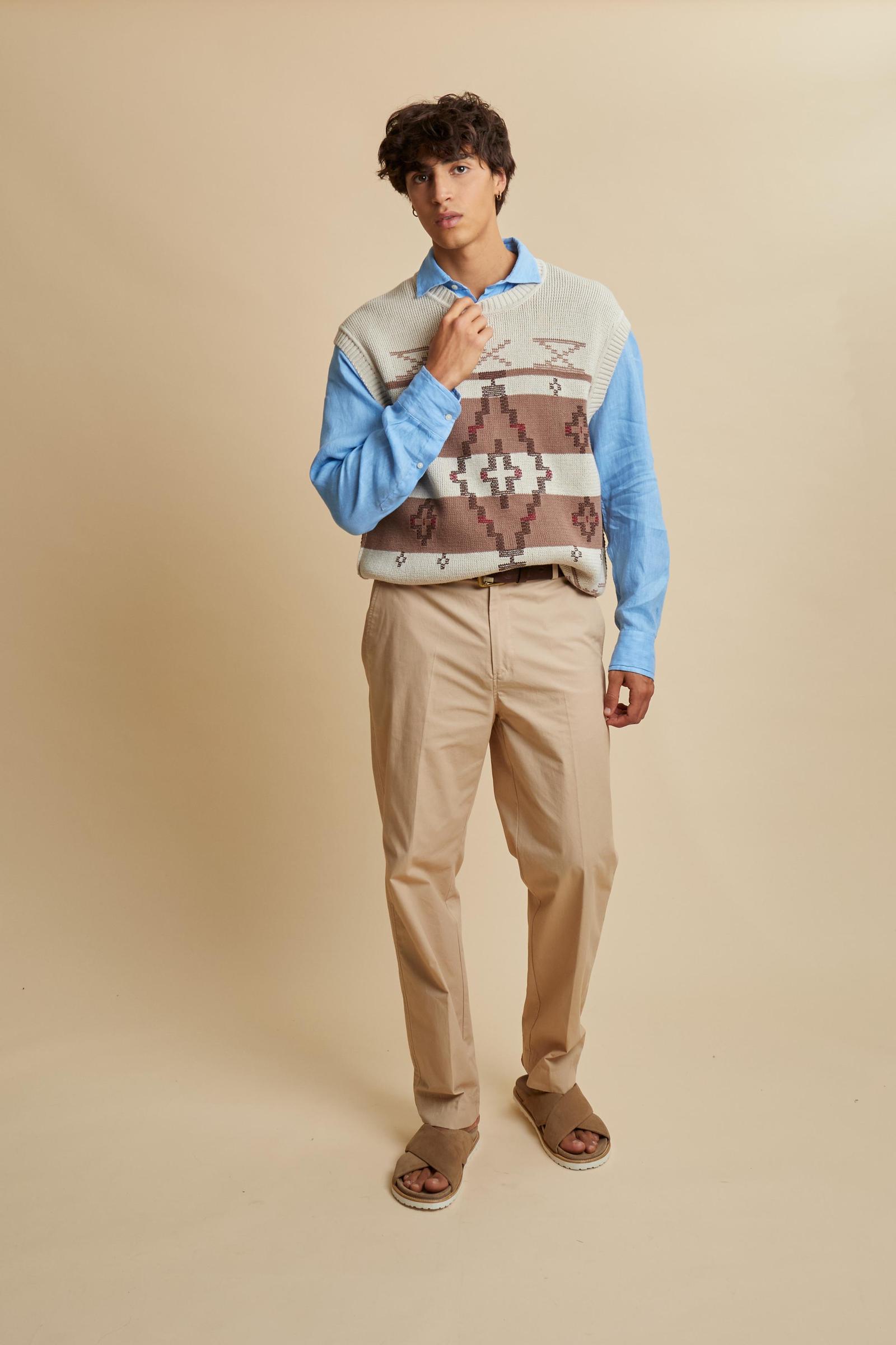 Men’s cotton jacquard knit vest - Corvin