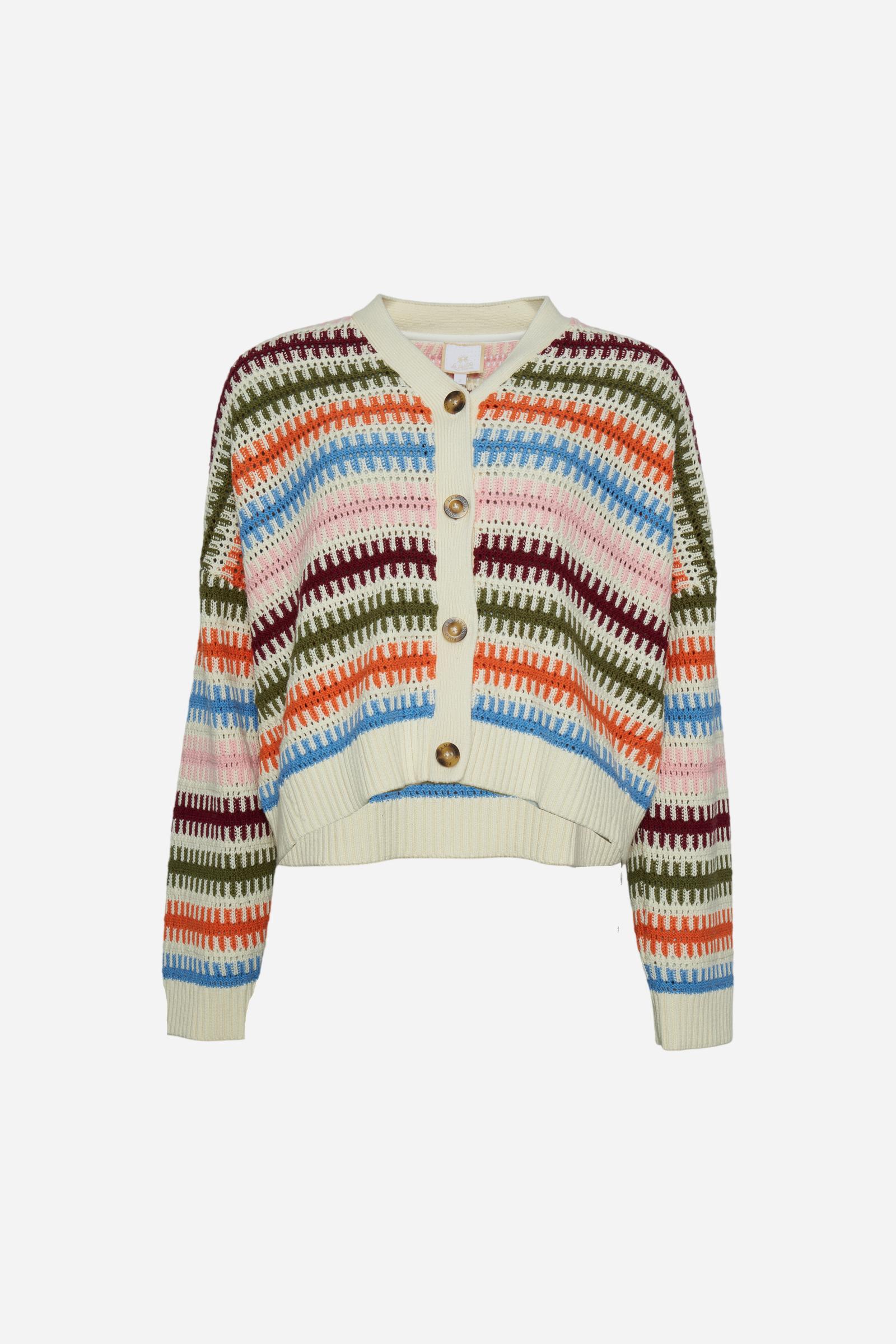 Women’s multicolor cotton cardigan - Cenobia