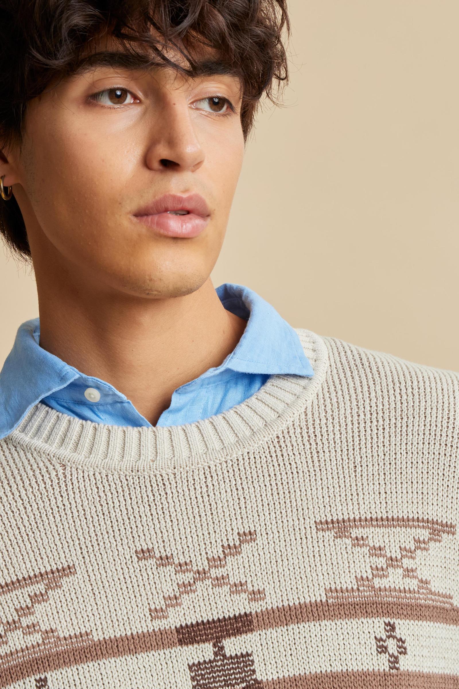 Men’s cotton jacquard knit vest - Corvin