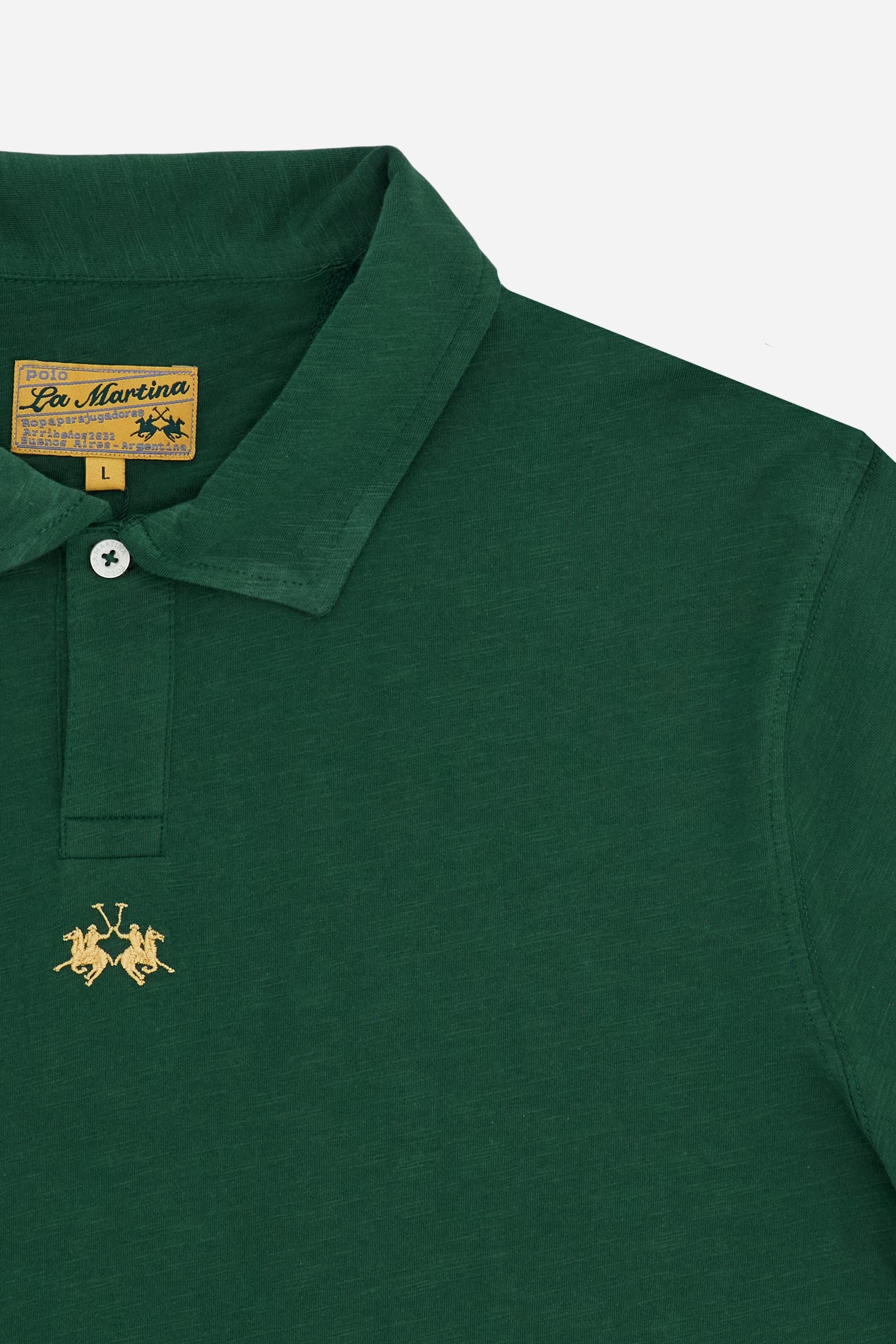 Men’s slub cotton jersey polo - Yoojoon