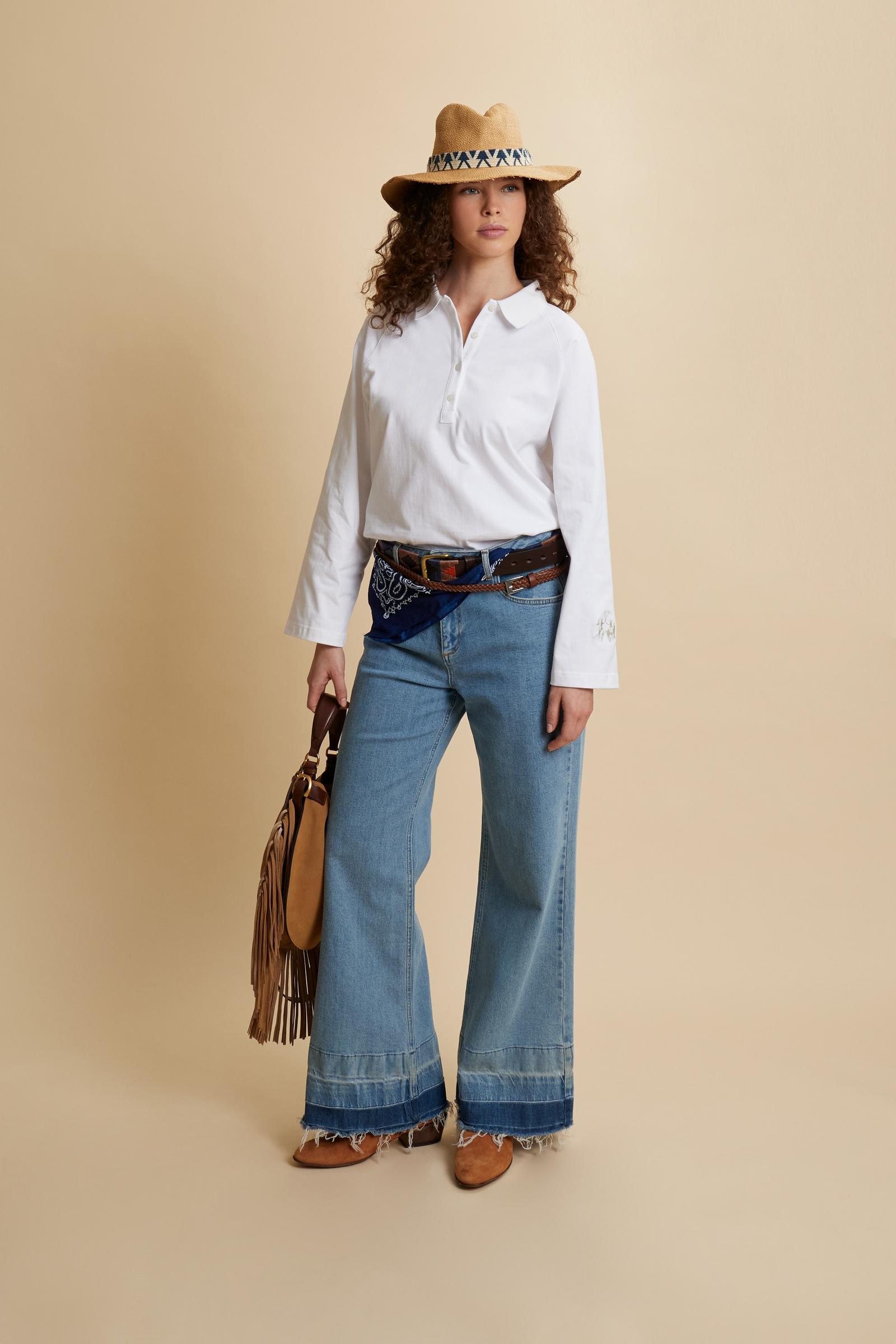 Women’s long-sleeve heavy cotton jersey polo shirt – Catalina