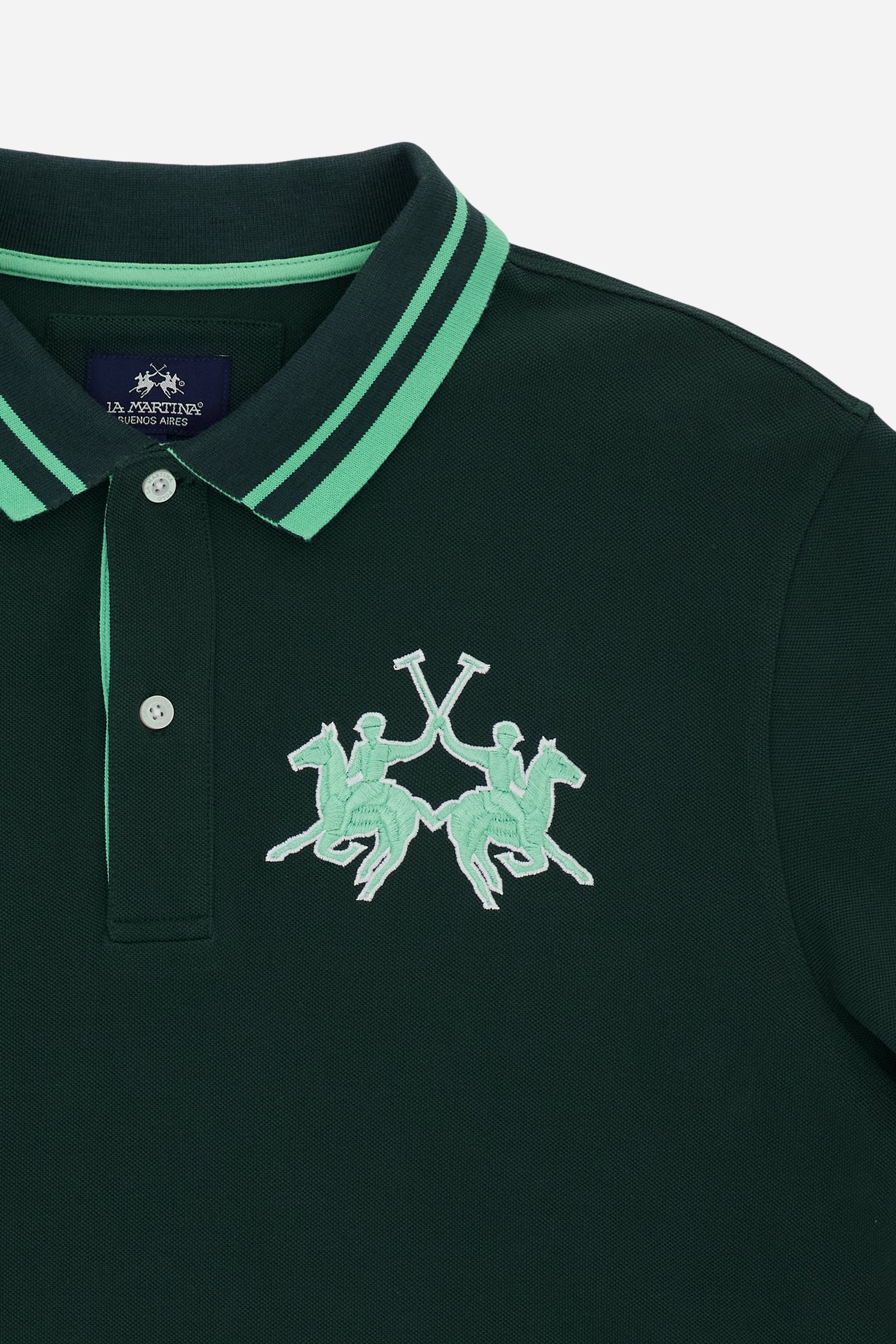 Men’s short-sleeve piqué polo shirt with 3D maxi logo – Coty