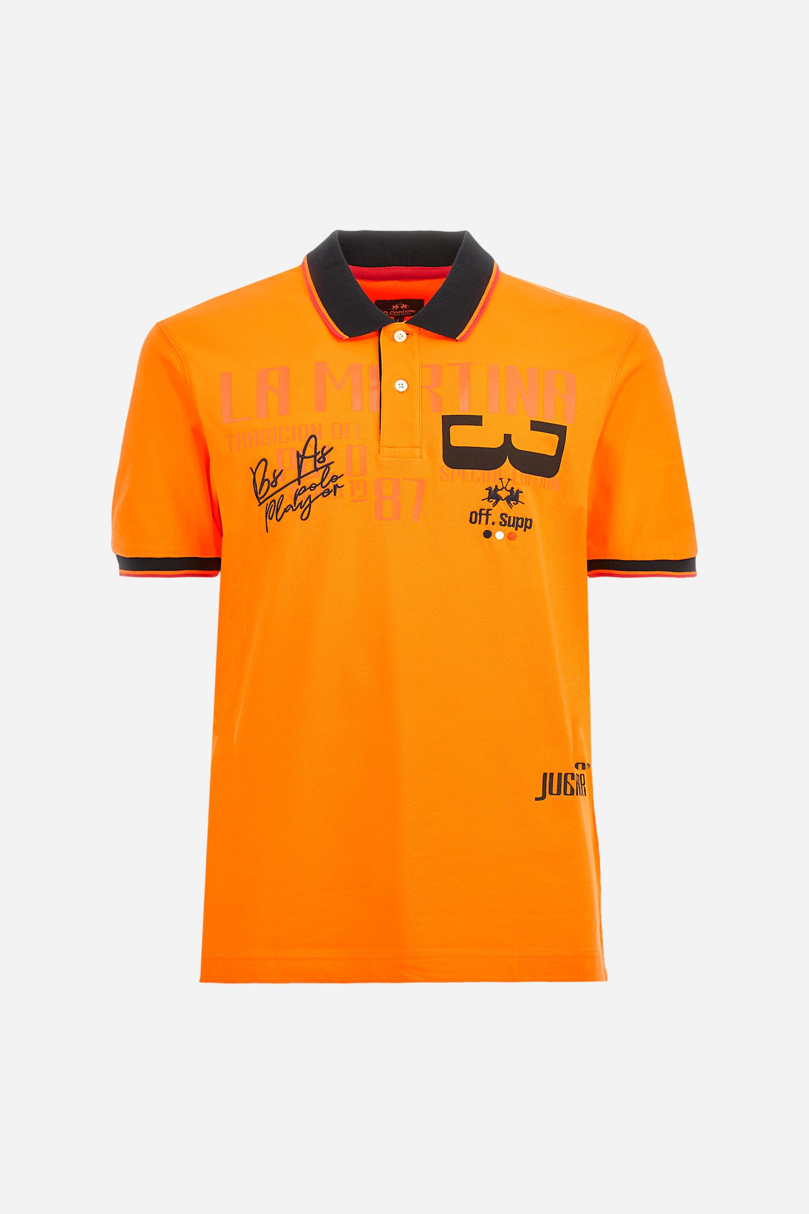 Regular fit polo shirt in stretch cotton piqué - Adelqui