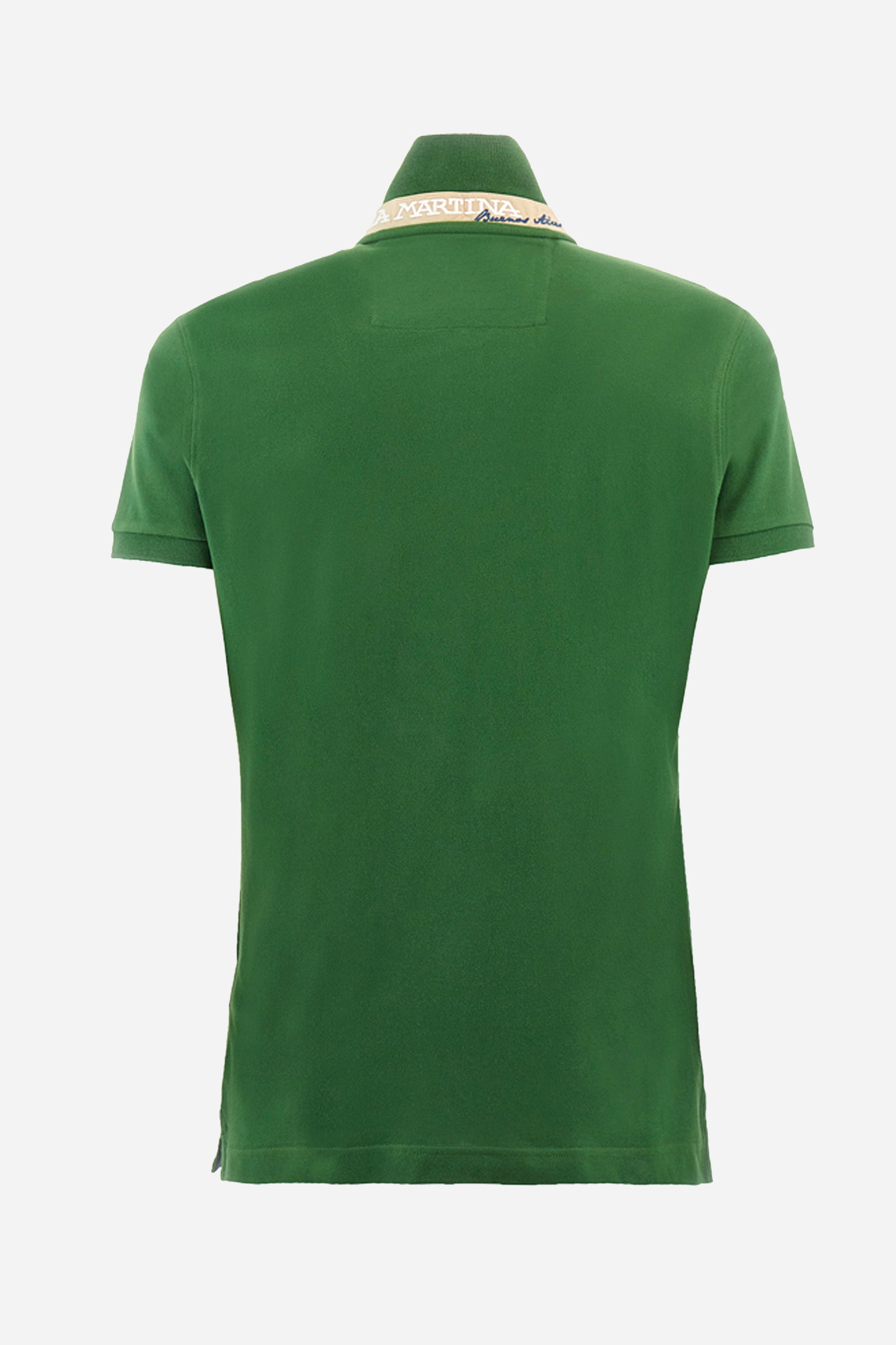 Men's short-sleeved, slim-fit polo shirt. A classic model with a contrasting embroidered La Martina logo-embellished chest. Perfect when worn with a pair of jeans from the collection. - Junipet