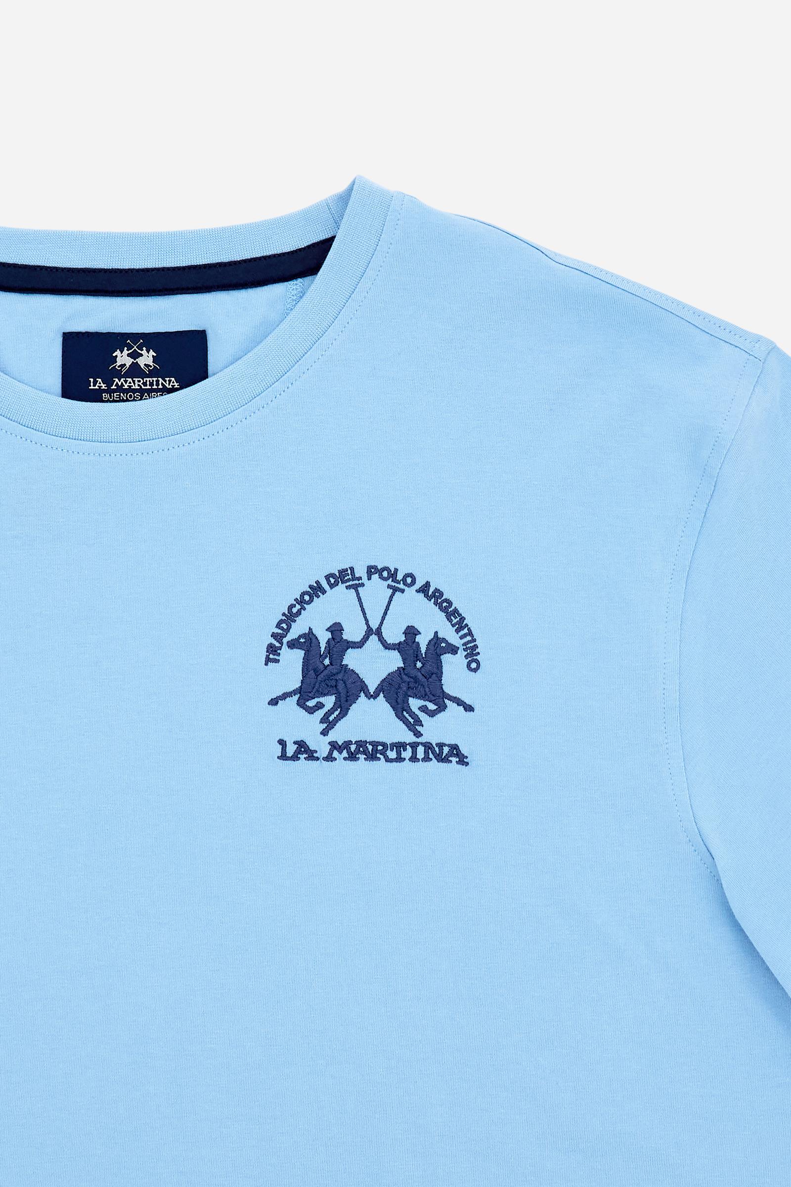 Men’s cotton jersey T-shirt with regular fit and iconic team logo embroidered on the chest. - Blue Bell