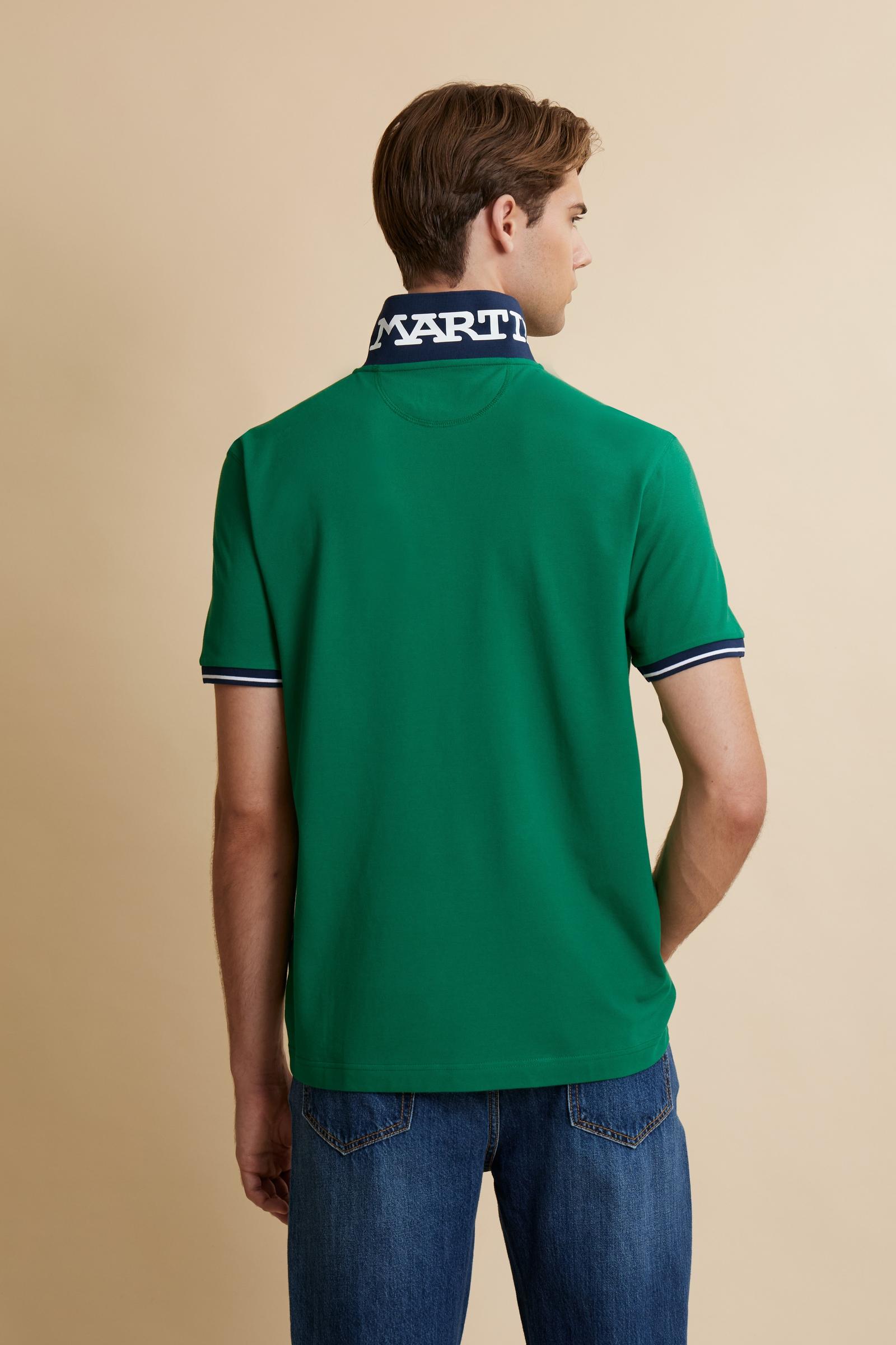 Polo homme manches courtes en piqué stretch avec détails contrastés – Trixie