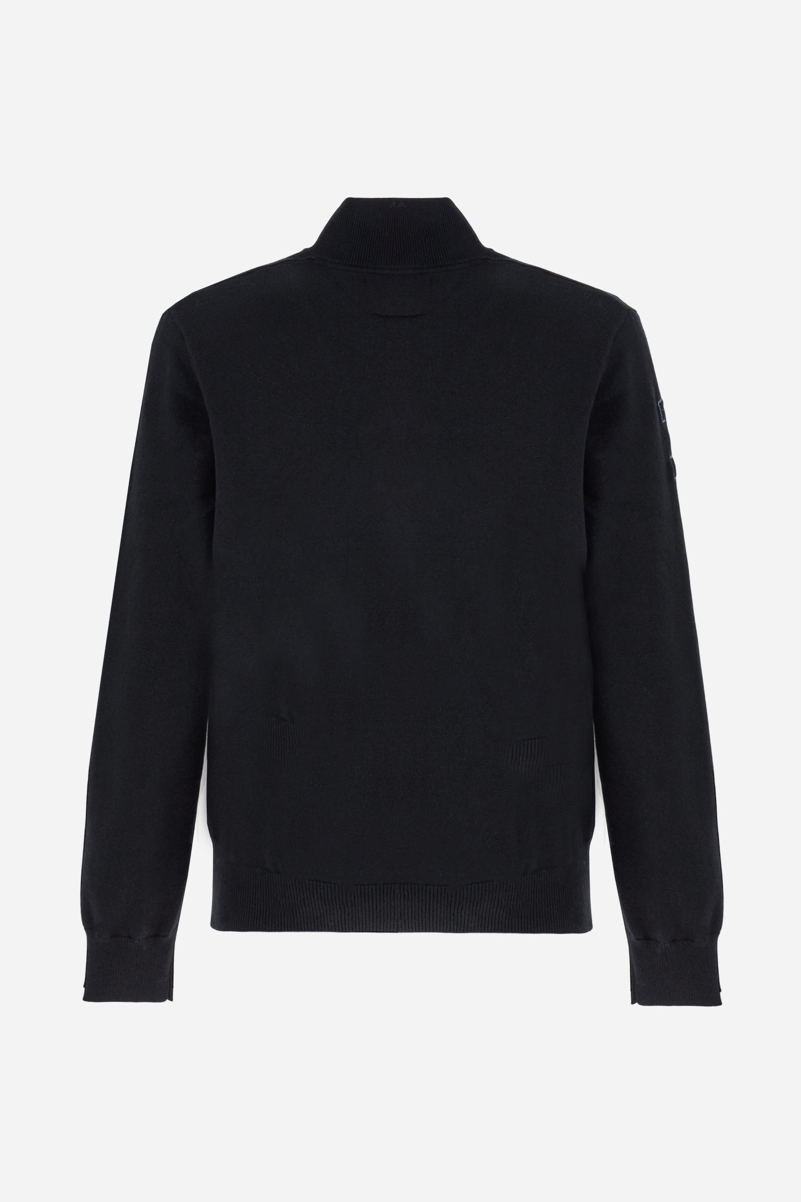 Men’s wool half‑zip mock‑neck sweater - Boulus