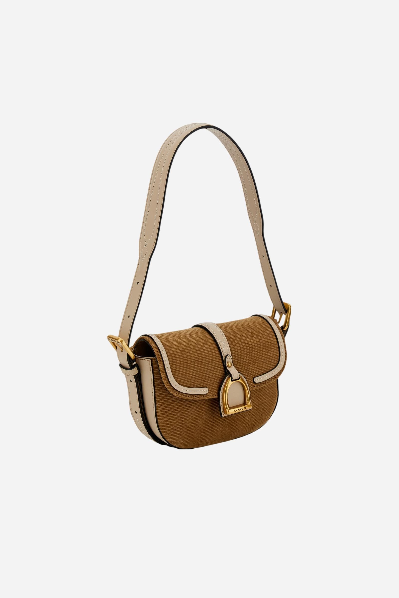 Small saddle crossbody bag in washed canvas – Small Shoulder Bag