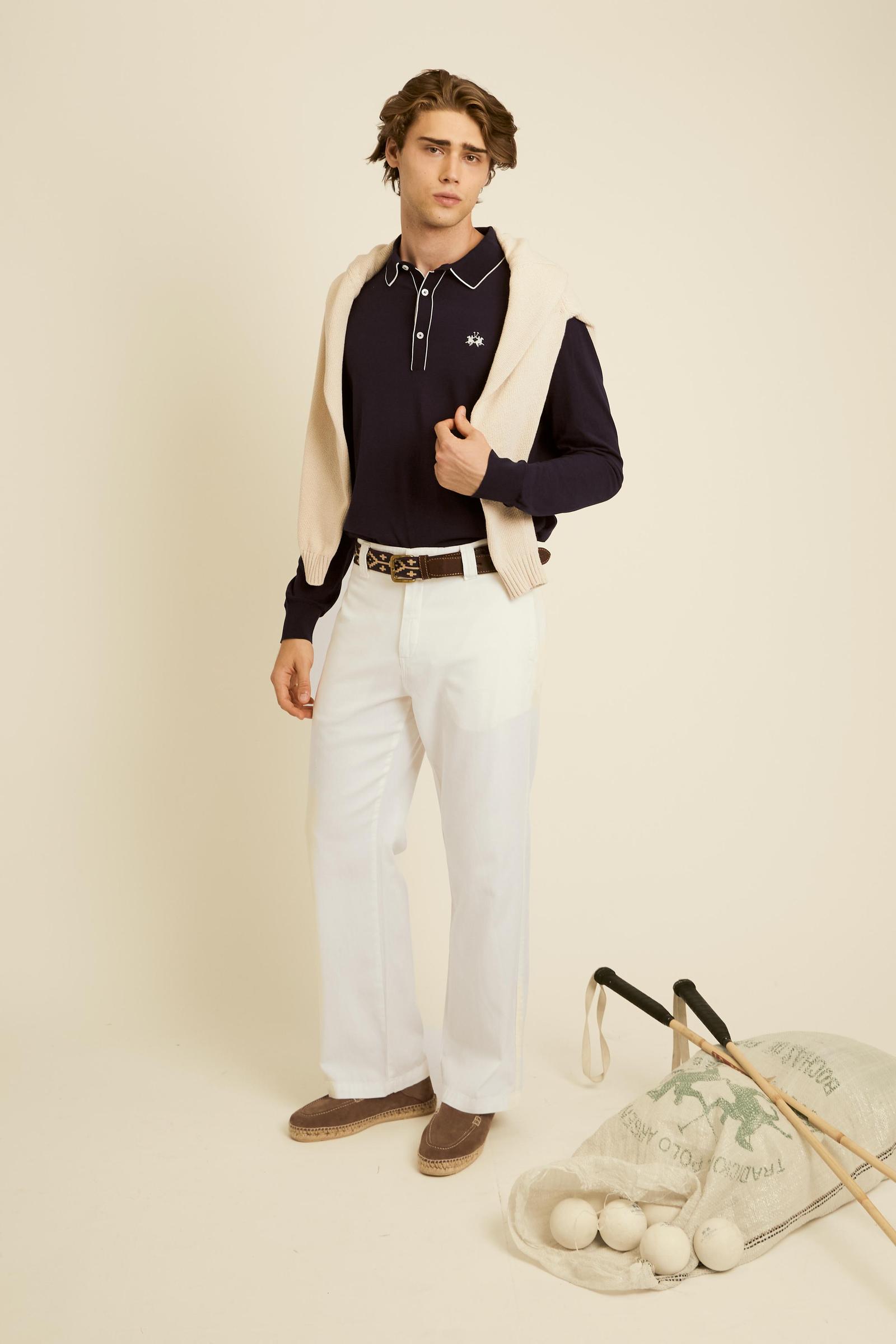 Herren Chino-Hose aus Baumwoll-Leinen-Gewebe Black Label Edition - Chip