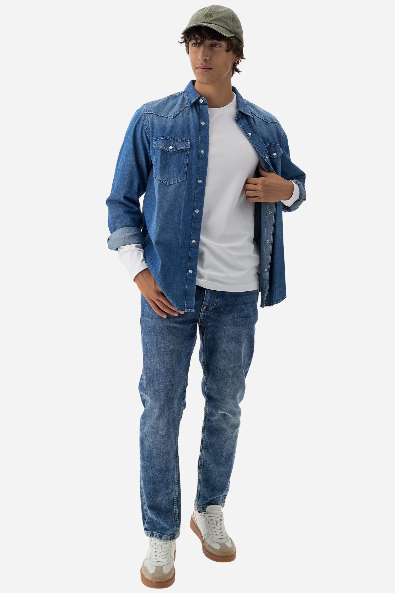 Crew-neck long-sleeve T-shirt made of 100% high-quality cotton jersey. The smooth, fluid fabric has a technical look that ensures comfort and style. A small translucent transfer logo is applied on the chest, while two Asociacion Argentina de Polo (AAP) transfers decorate the right sleeve. The large vertical translucent print on the back is a signature detail of the brand. Regular fit with clean lines and refined finishes for a simple yet distinctive piece. Model wears size L. - Optic White