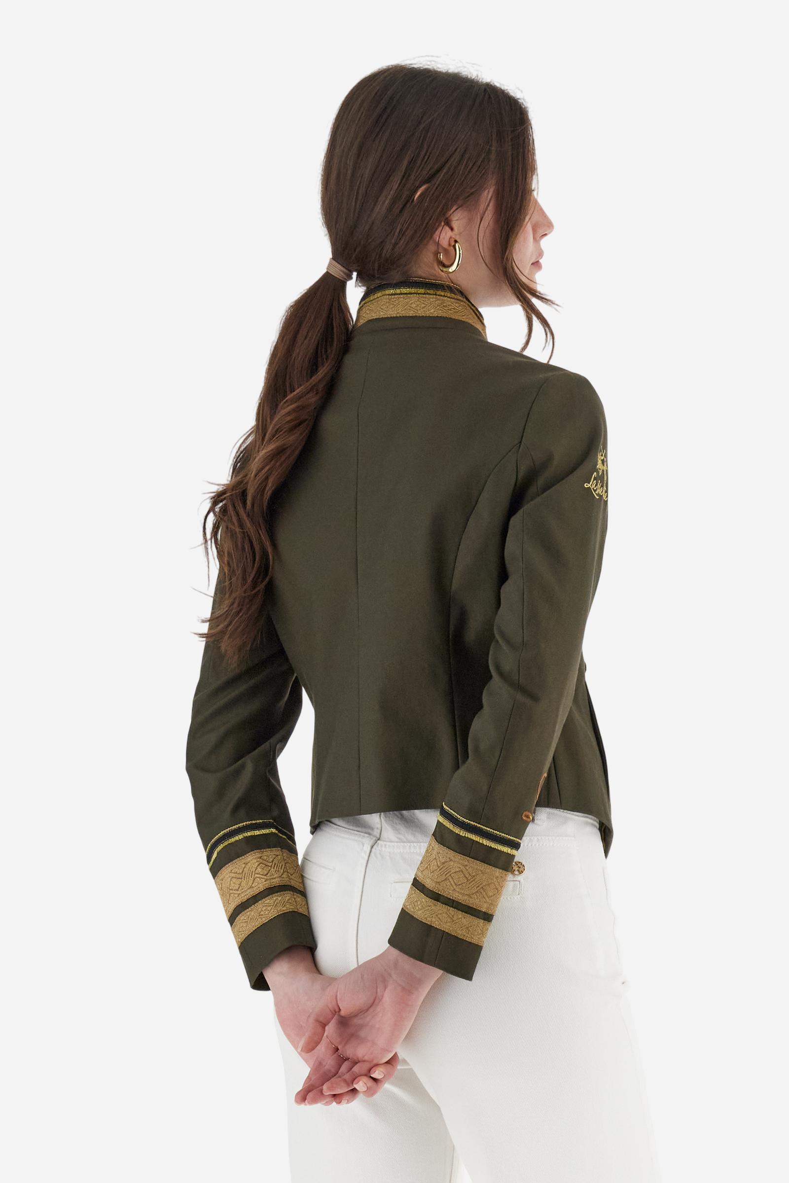 Veste femme en sergé de coton avec ornements - Beatriz