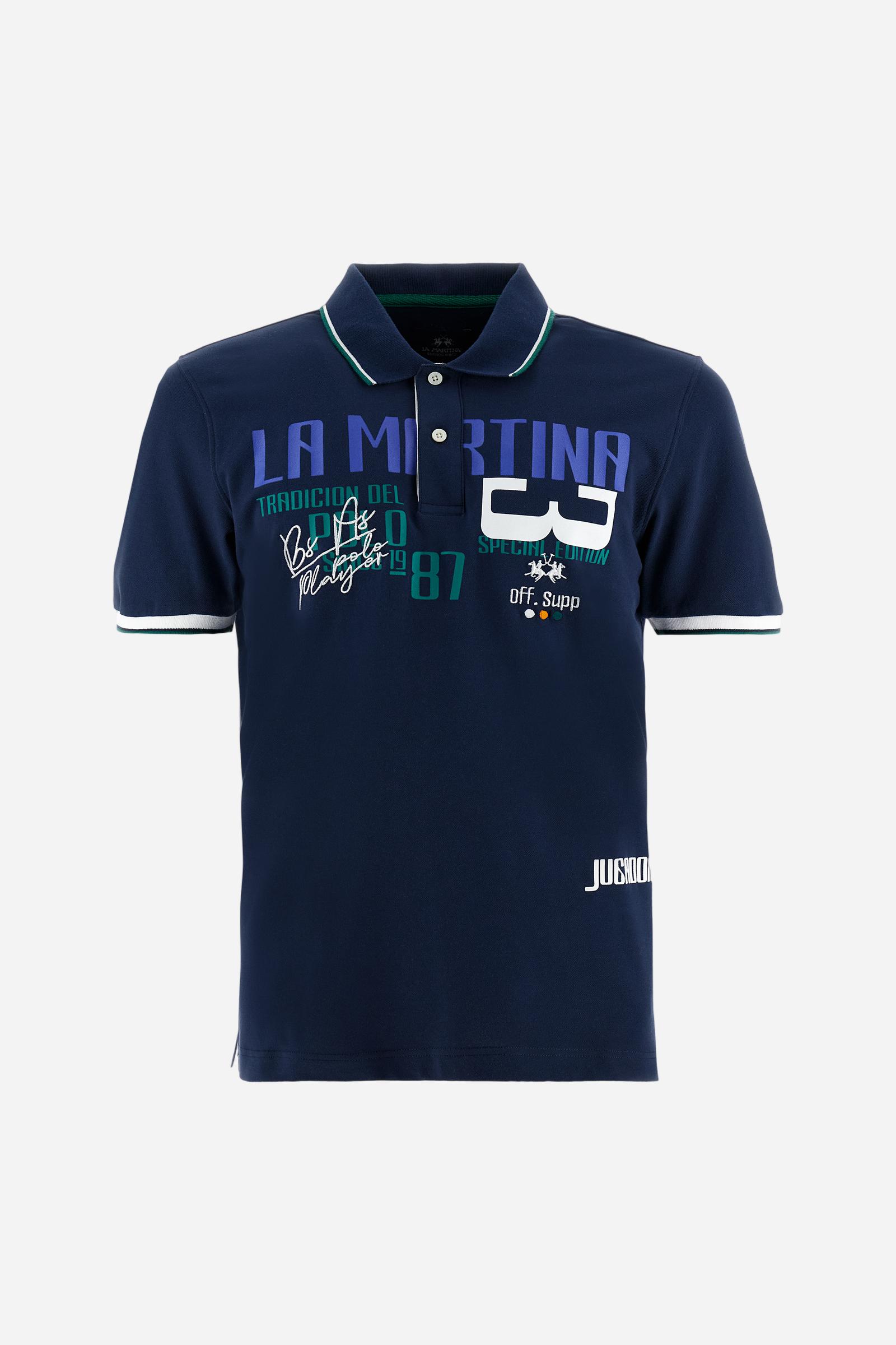 Regular fit polo shirt in stretch cotton piqué - Adelqui