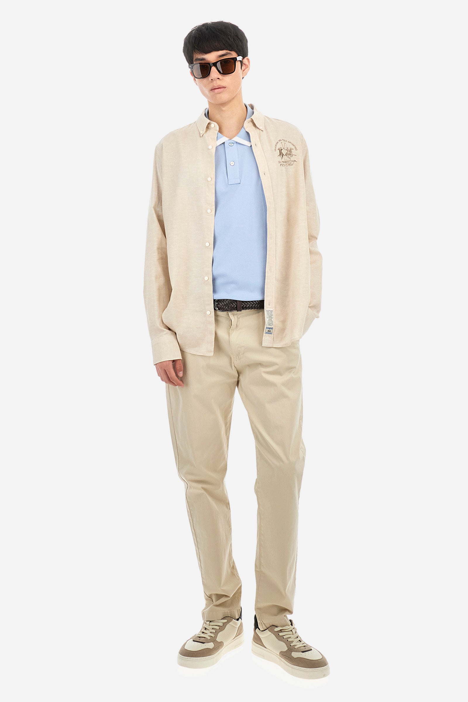 Stretch-Polo mit Kontrastdetails - Akihiro