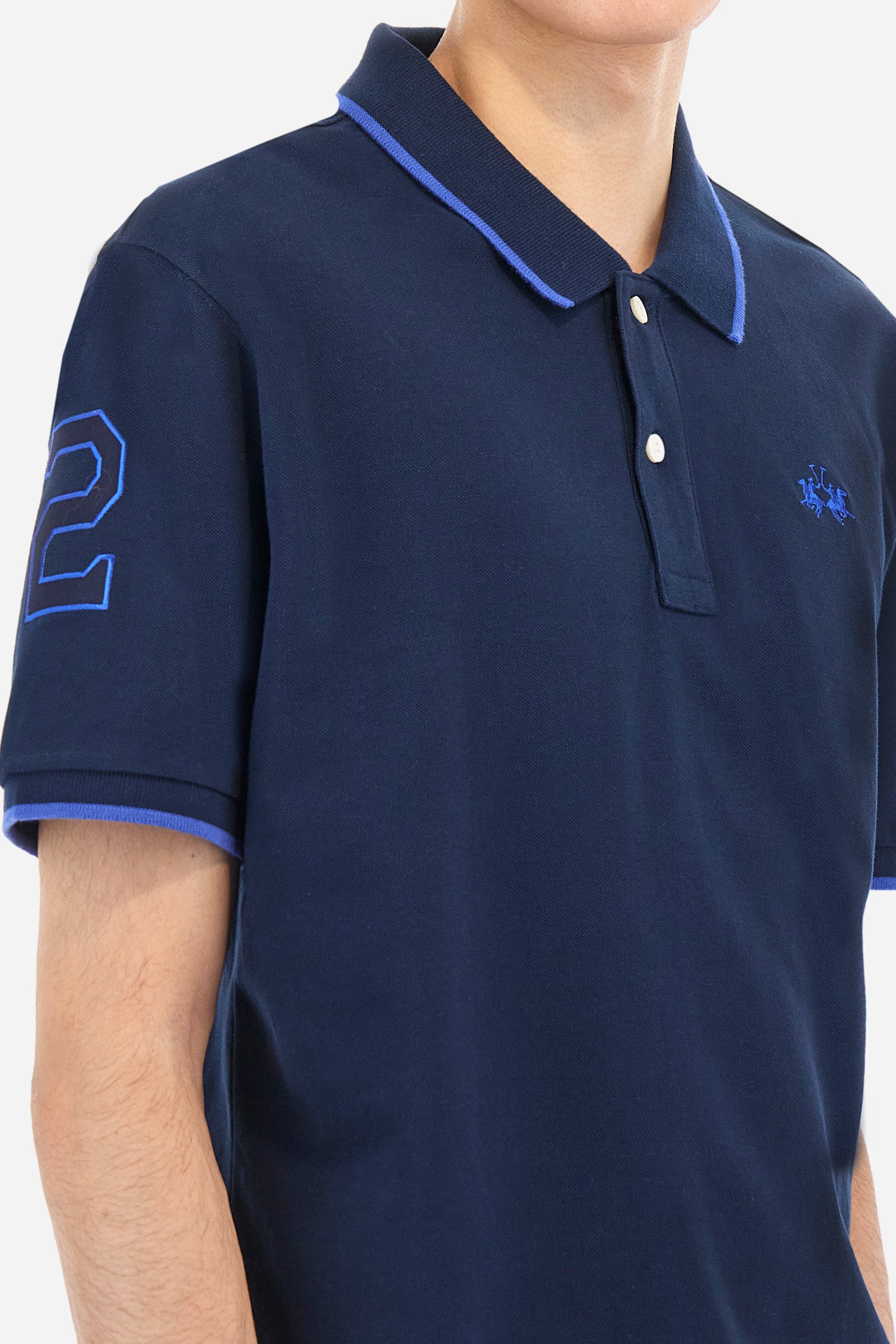 Polo en coton avec patch n° 3 - Akio