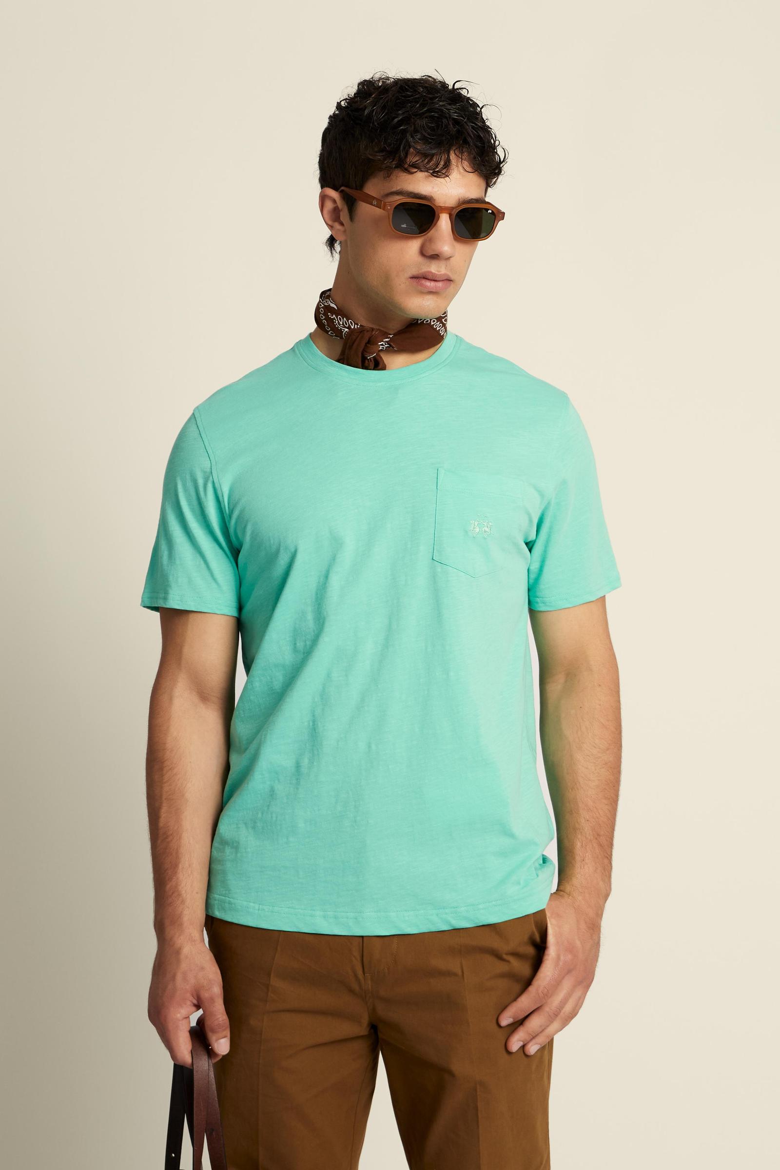 T-shirt homme en jersey flammé avec poche poitrine logo - Tuan