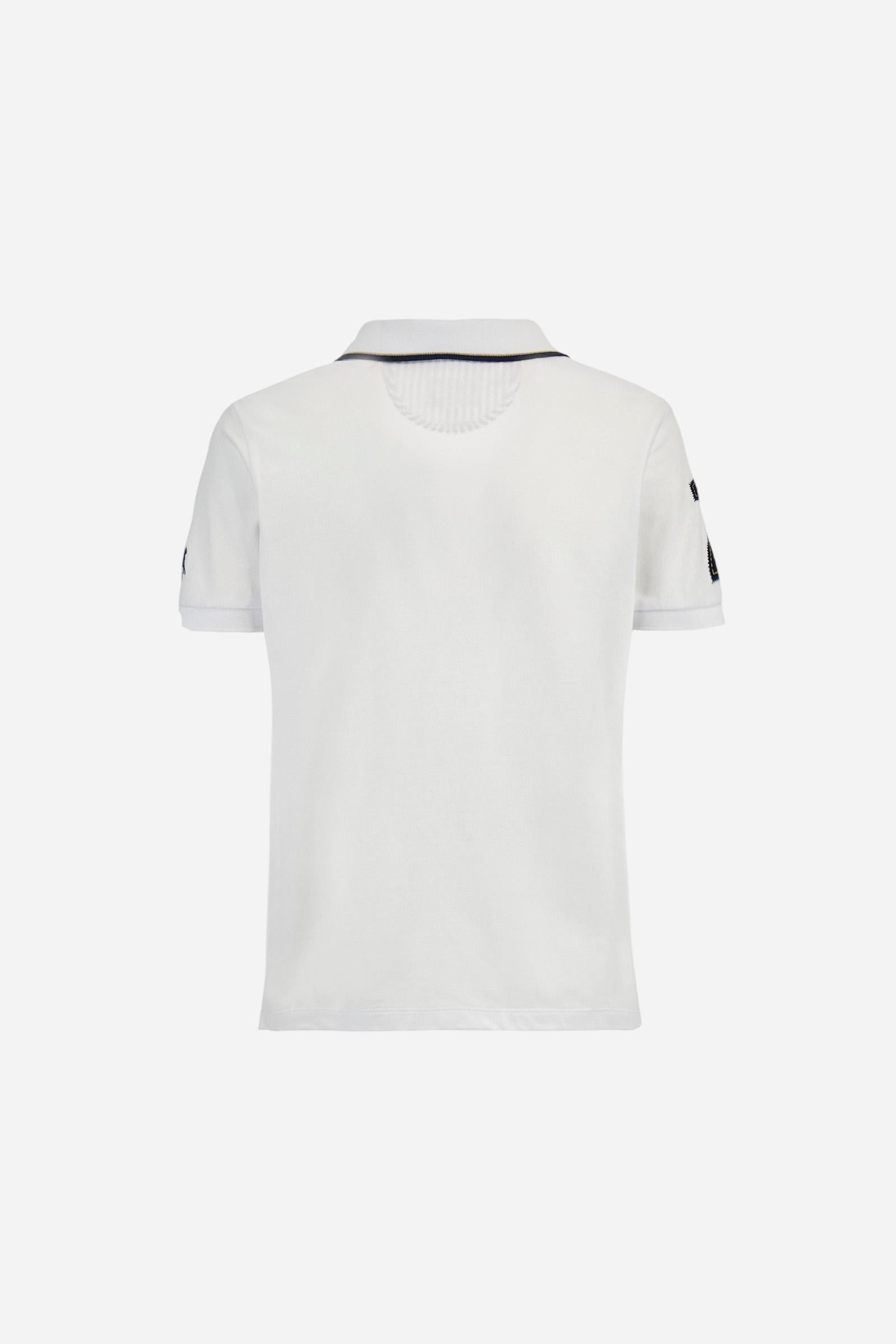 Regular fit polo shirt in stretch cotton pique - Aura
