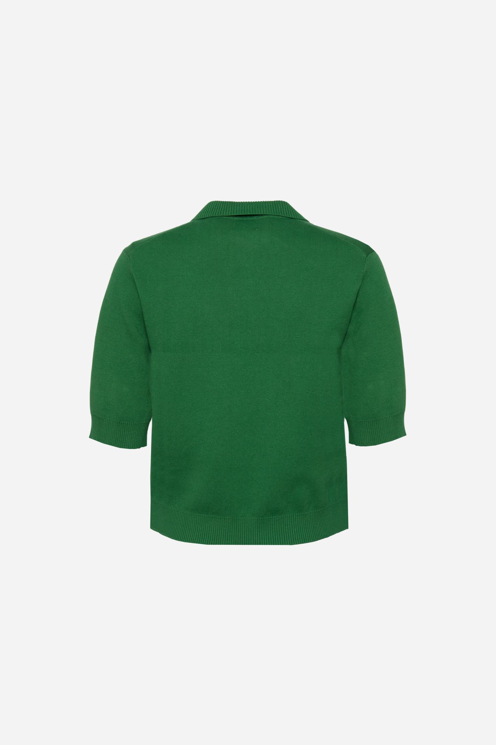 Polo donna in maglia compatta con maxi intarsia - Candela