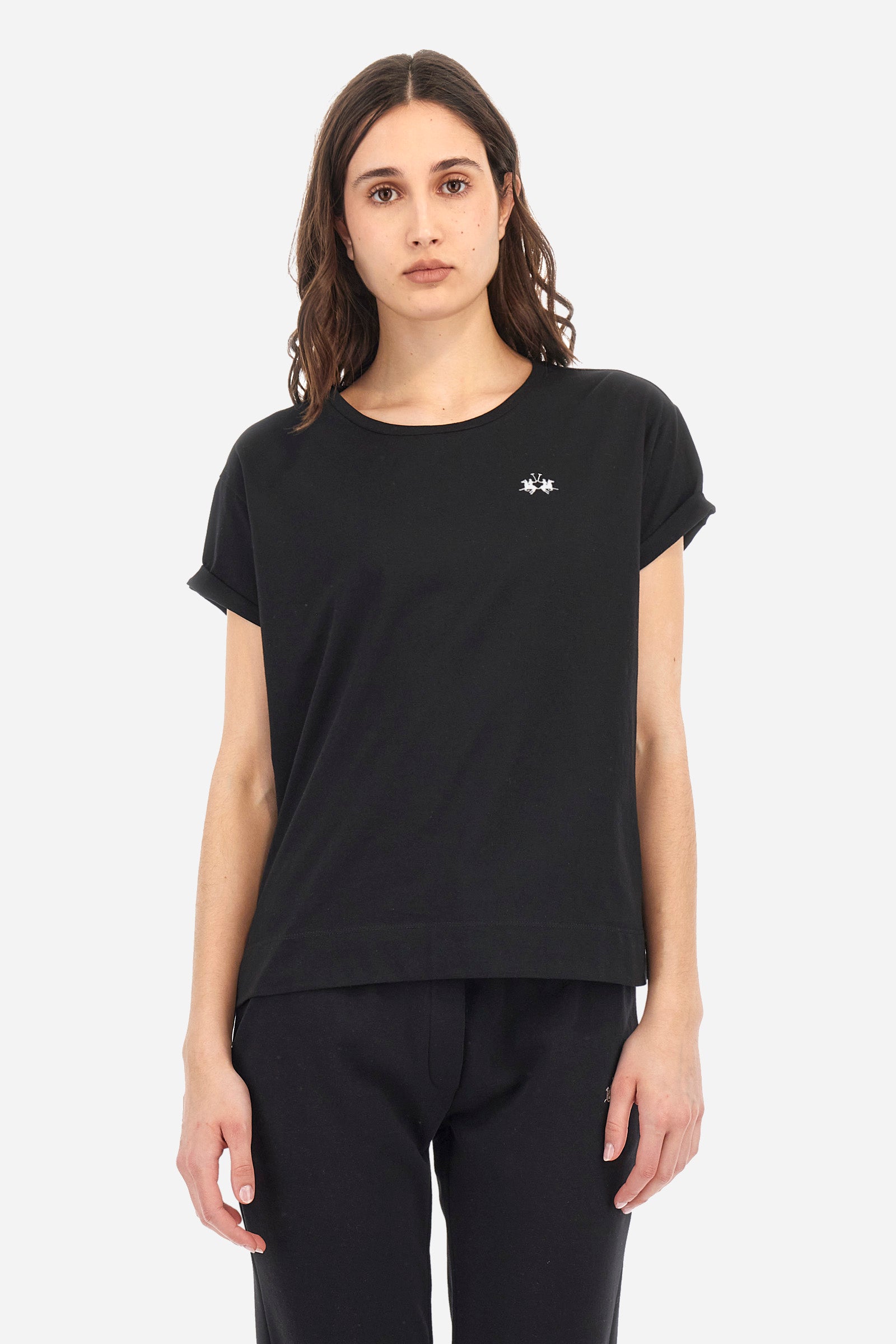 Damen-T-Shirt mit Polo Crew Stickerei - Agar