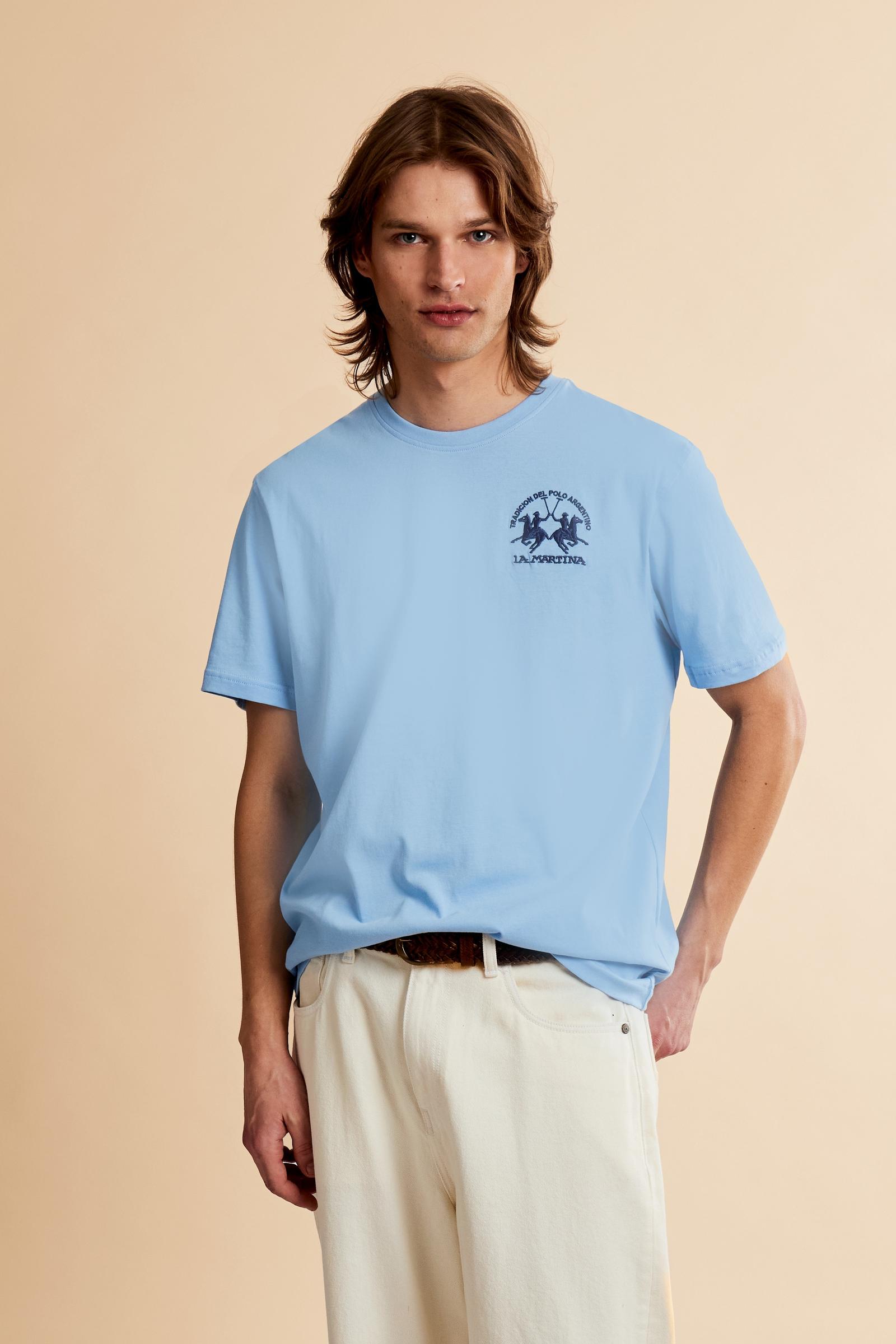 Men’s cotton jersey T-shirt with regular fit and iconic team logo embroidered on the chest. - Blue Bell