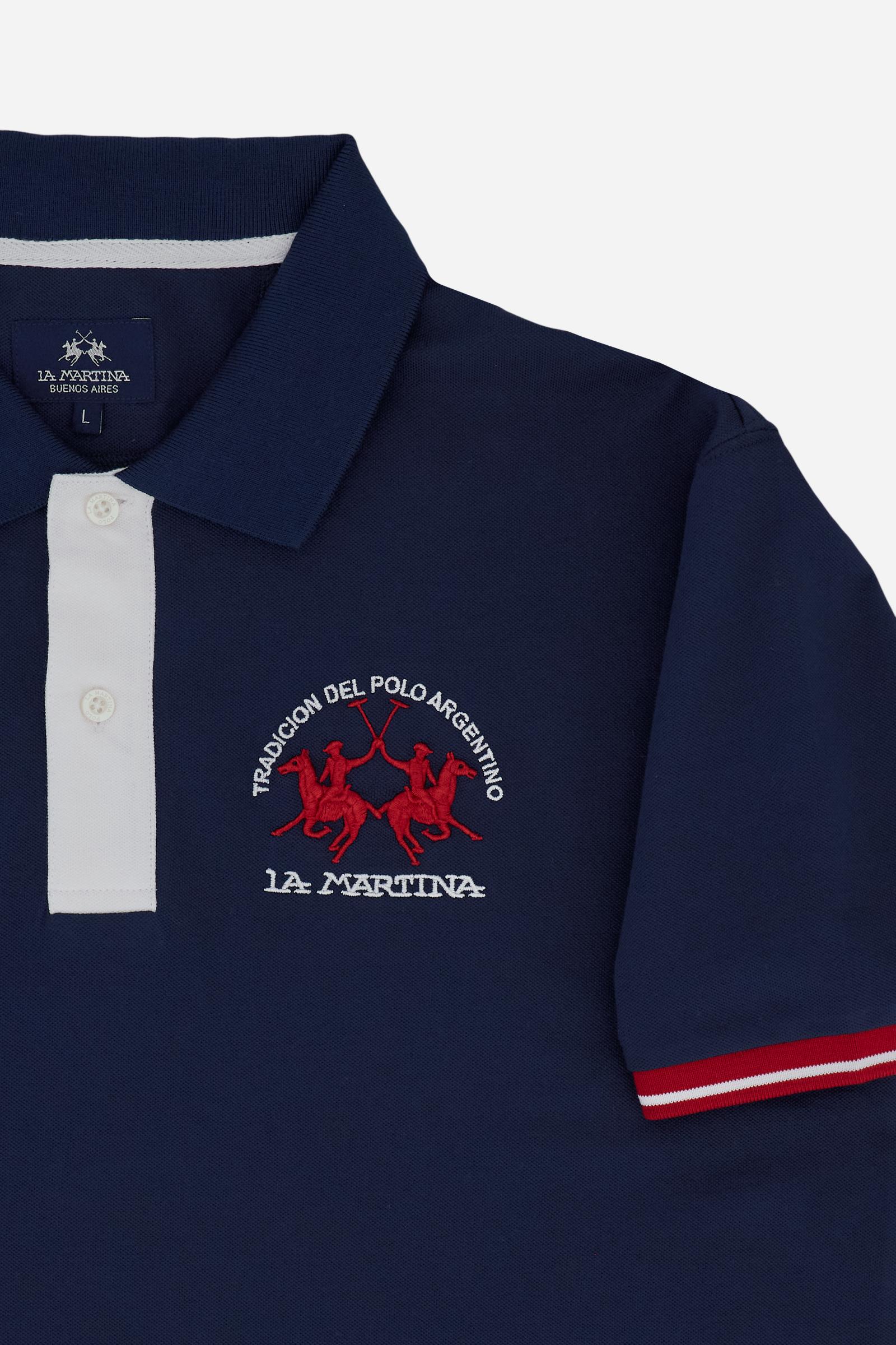 Men’s short sleeve stretch piqué polo shirt with contrast details – Trixie