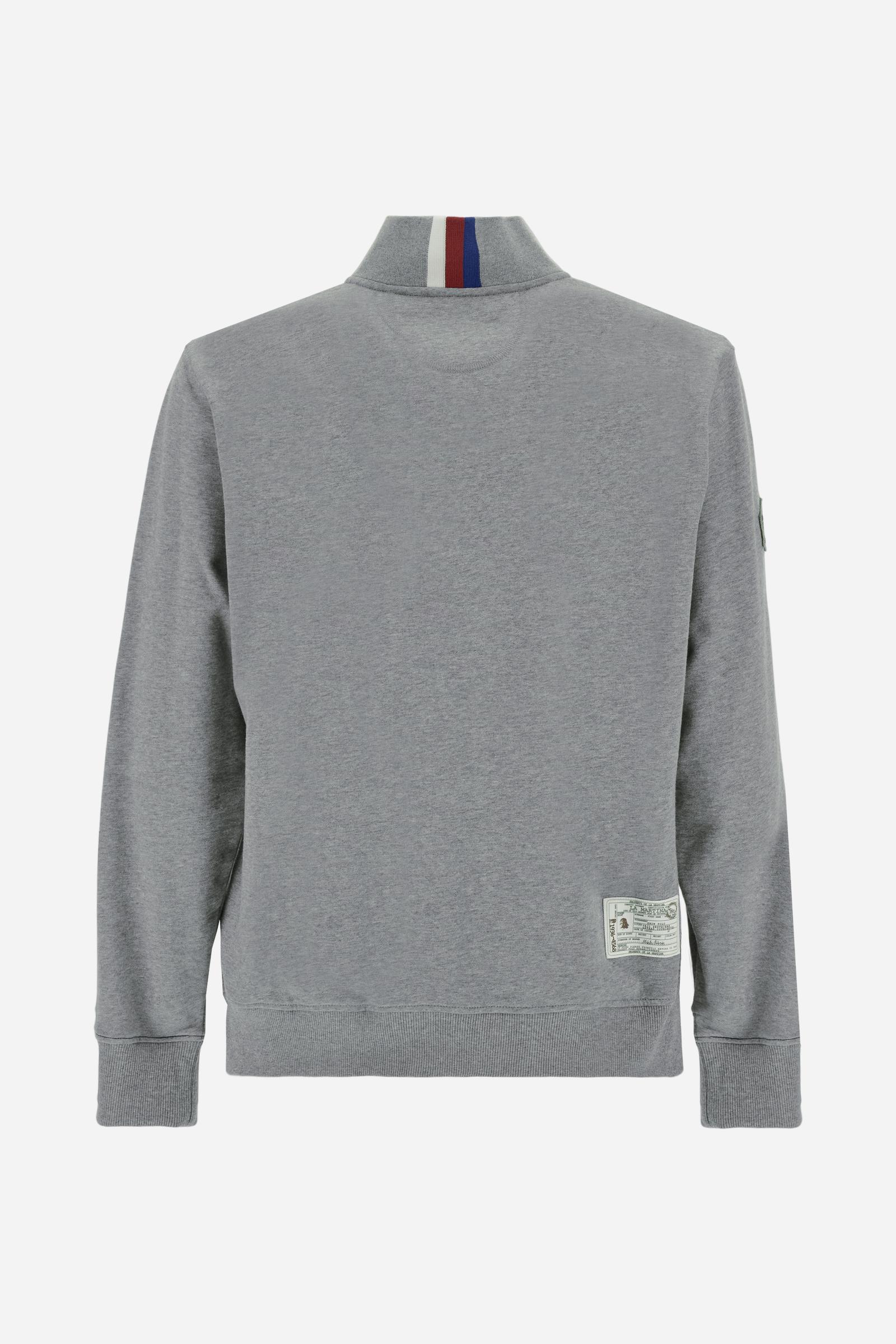 Sweat homme mélangé col montant zippé - Boris