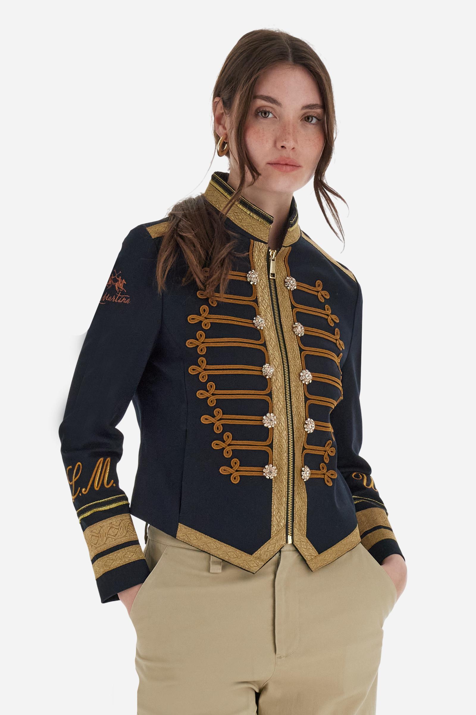 Saco de sarga de algodón para mujer con adornos - Beatriz