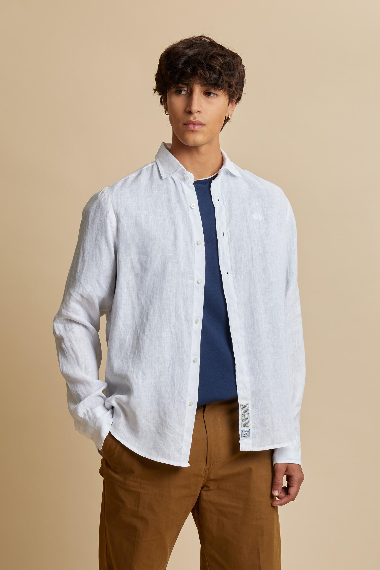Men’s regular fit garment-dyed linen shirt - Innocent