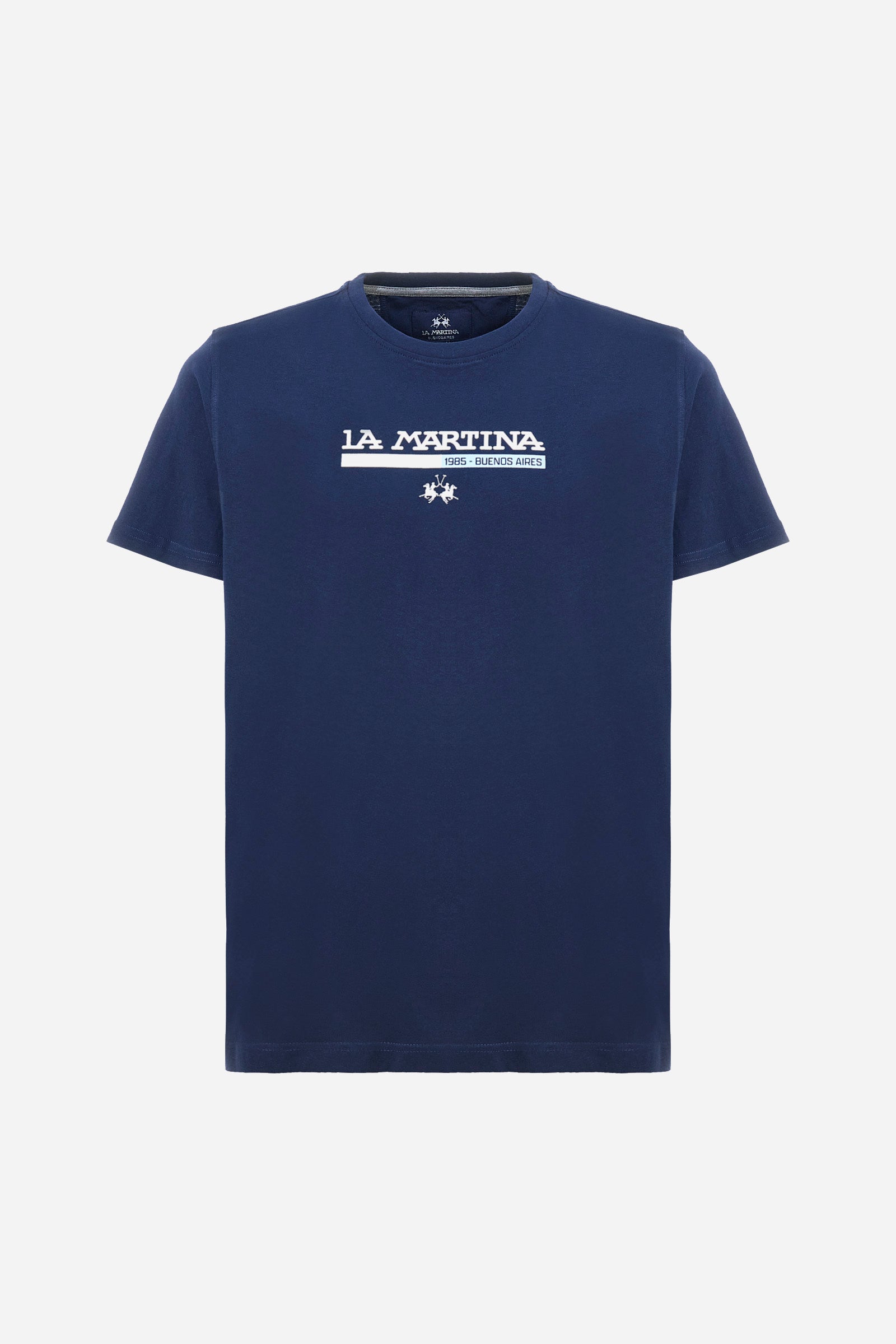 Cotton T-shirt with contrast logo - Anwar