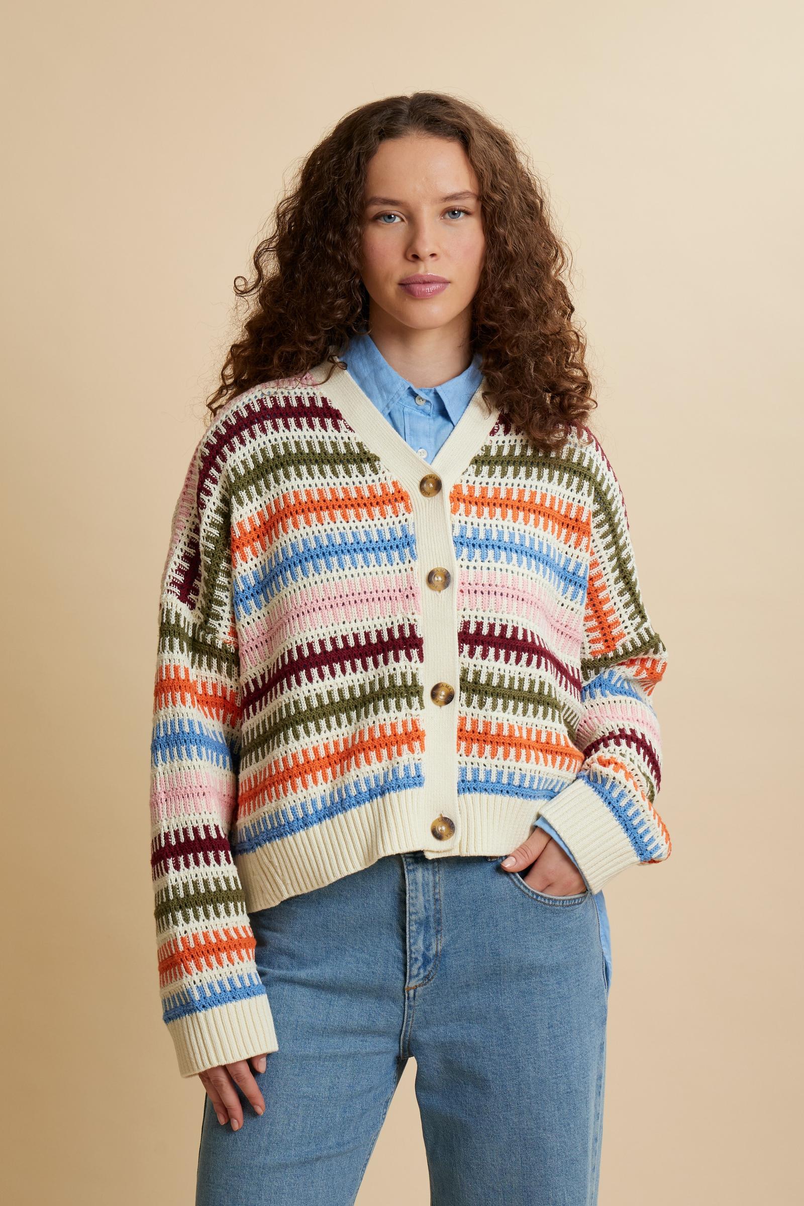 Women’s multicolor cotton cardigan - Cenobia