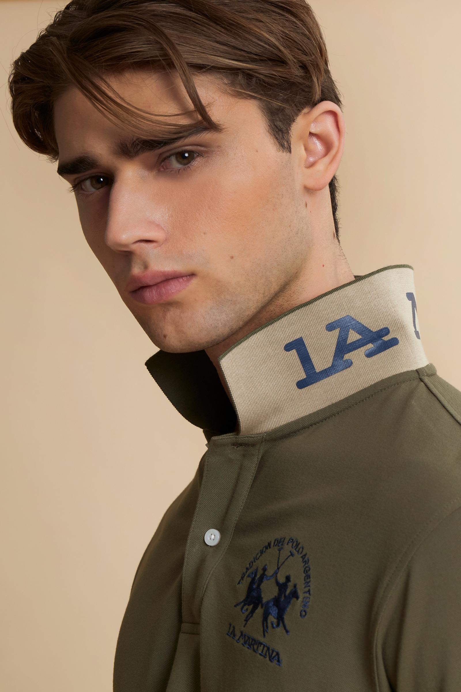 Men's short sleeve polo in stretch piqué with Iconic Team logo - Miguel