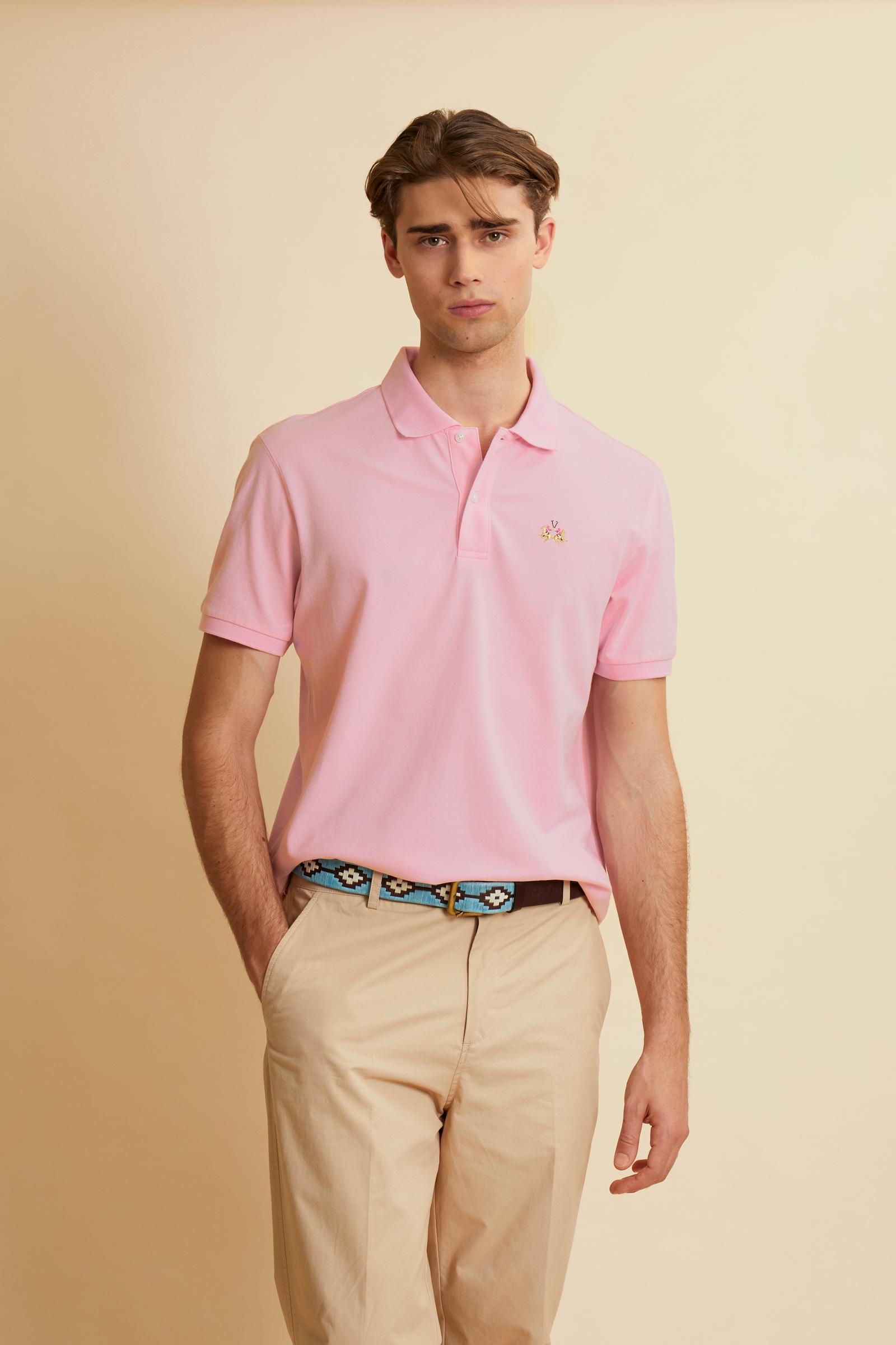 Herren Poloshirt aus Stretch-Piqué mit Trikolore-Logo - Eduardo