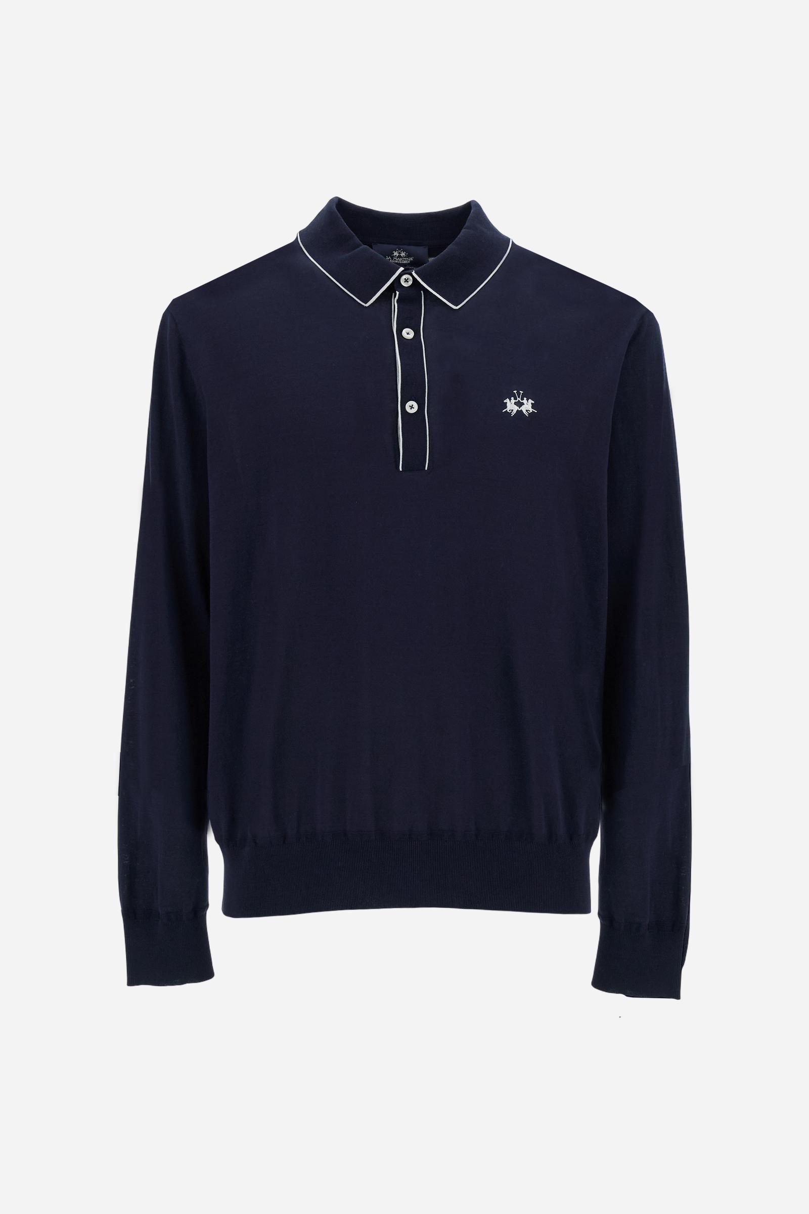 Men’s long-sleeve silk touch cotton polo - Crisanto