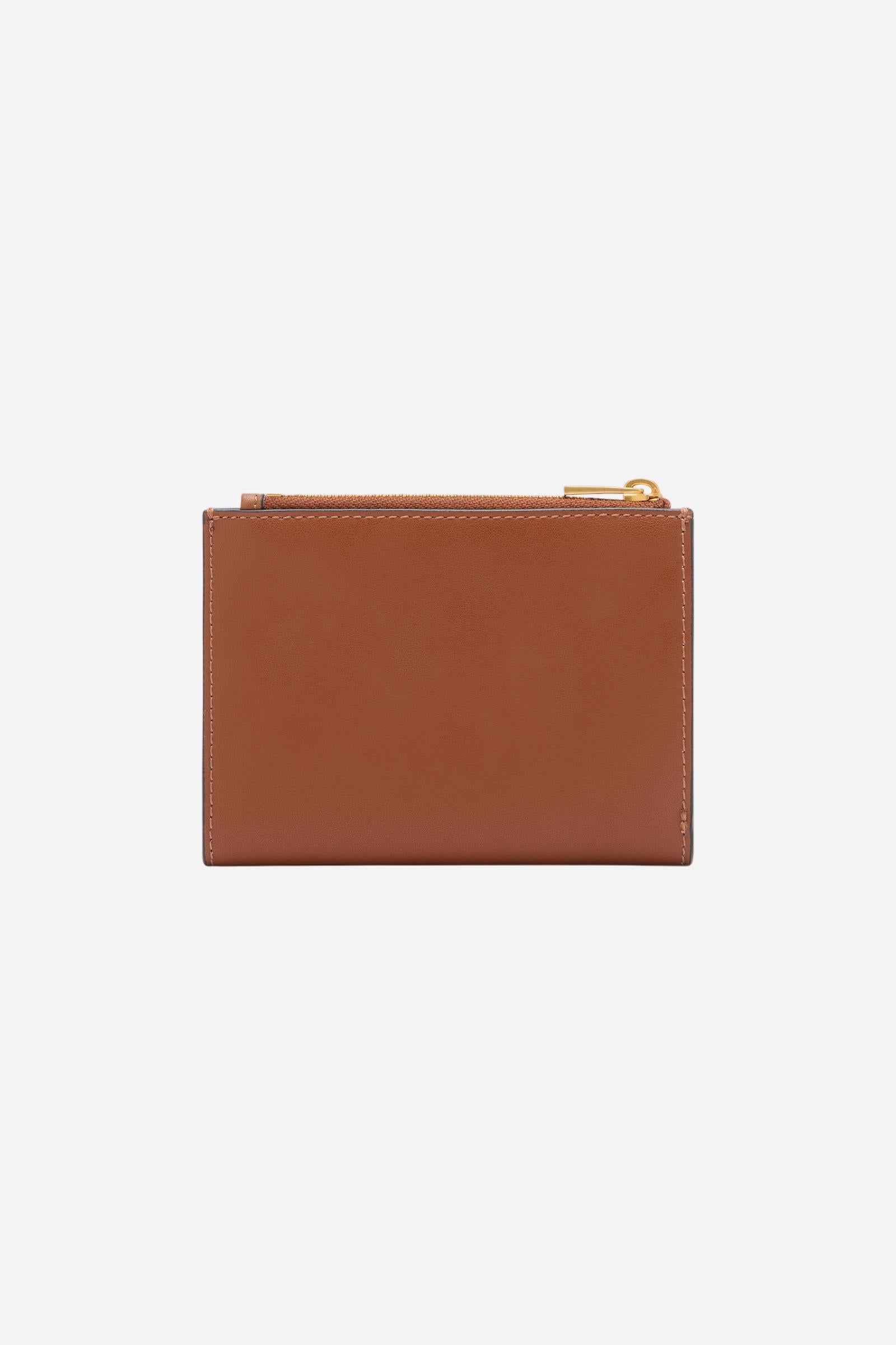 Portefeuille pliable zippé en cuir – Small Flap