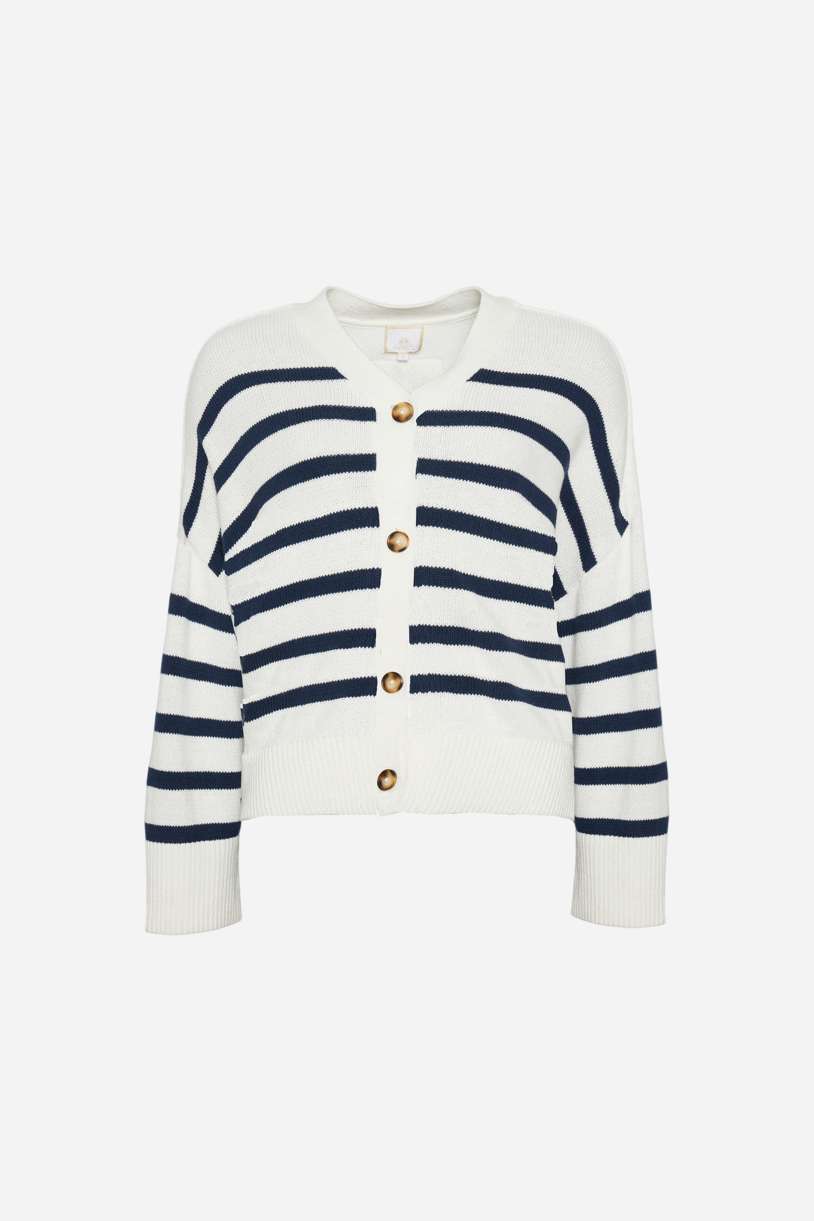 Women’s striped cotton cardigan - Cesaria