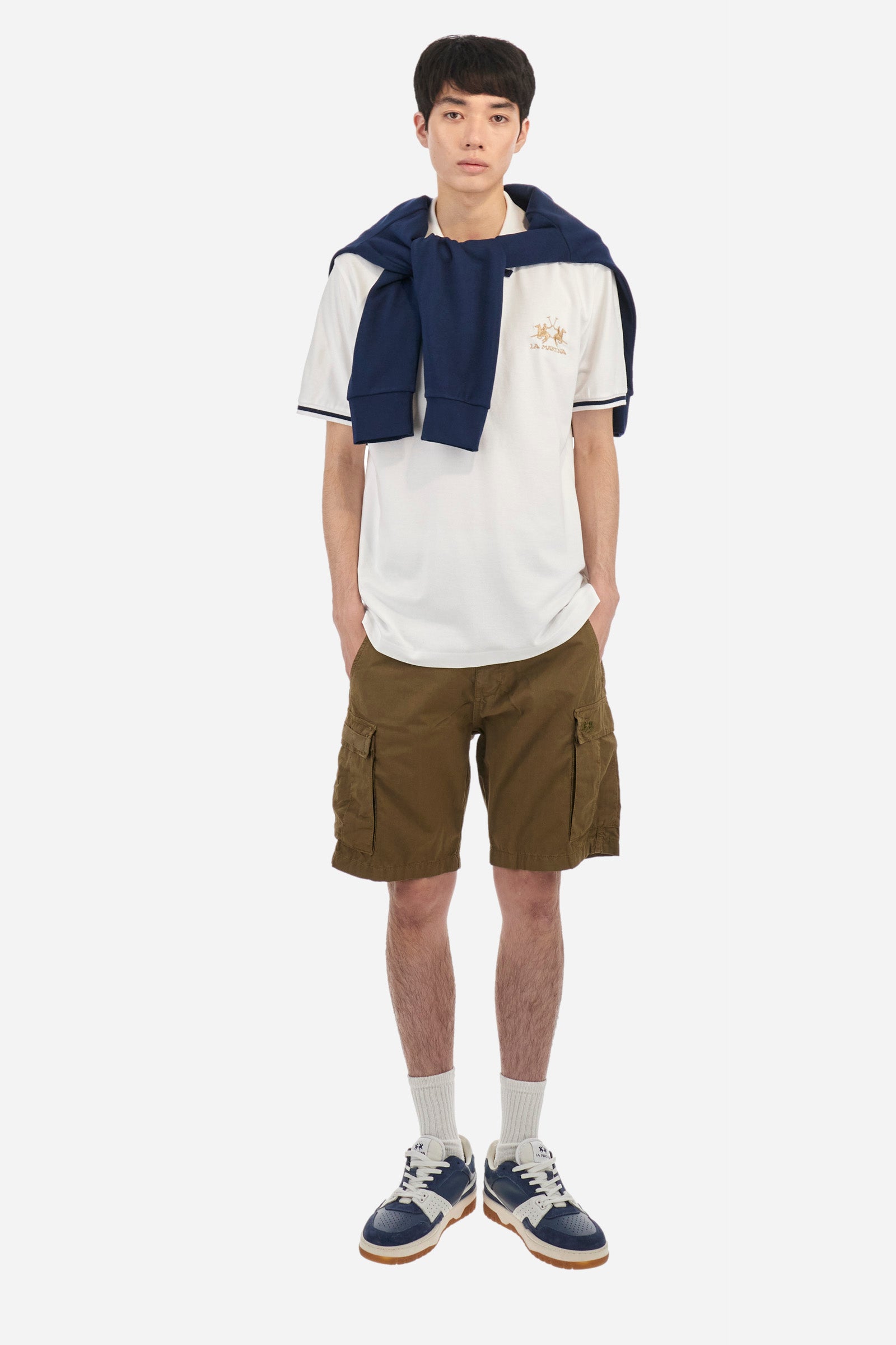 Stretch polo with contrast details - Akihiro