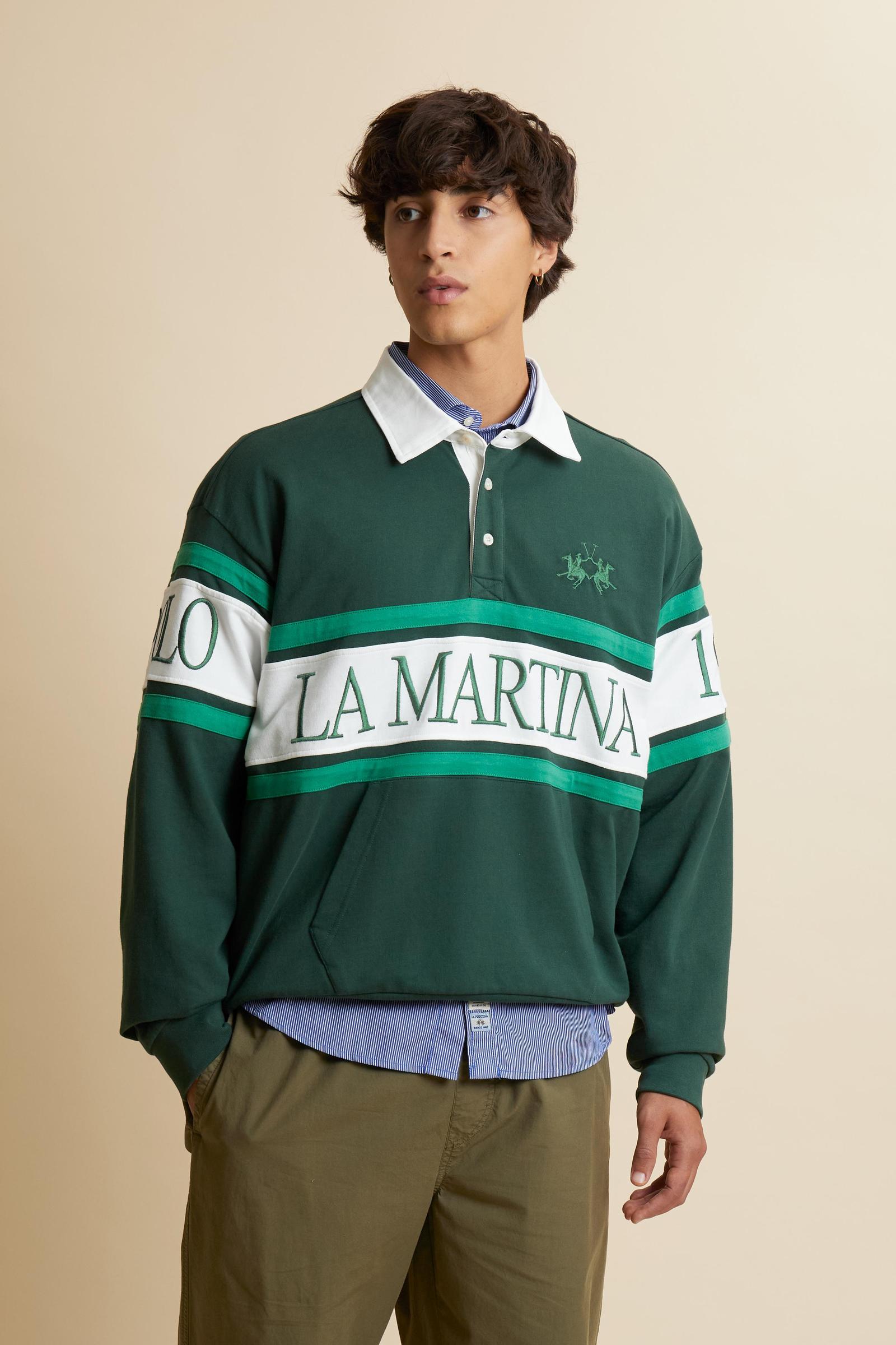Men's French Terry sweatshirt with contrast stripes - Chente – La