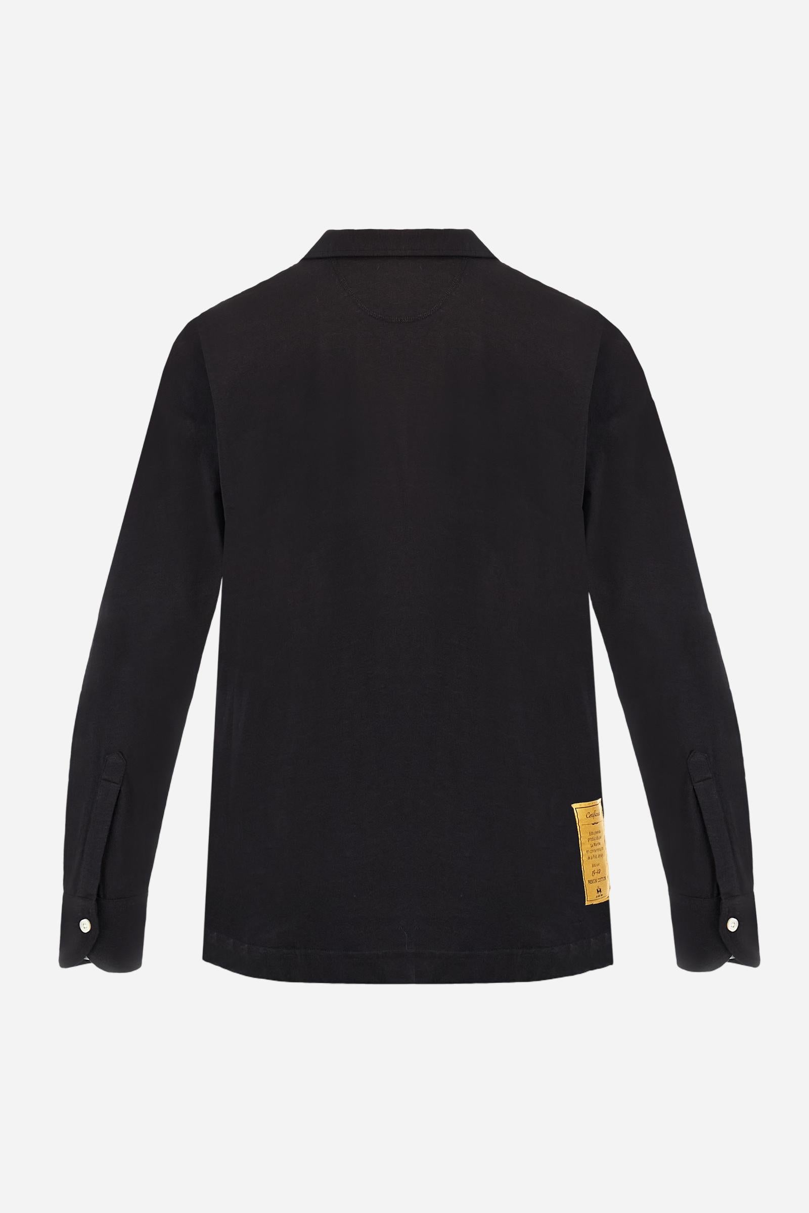 Men’s long‑sleeve polo in slub jersey - Briscoe