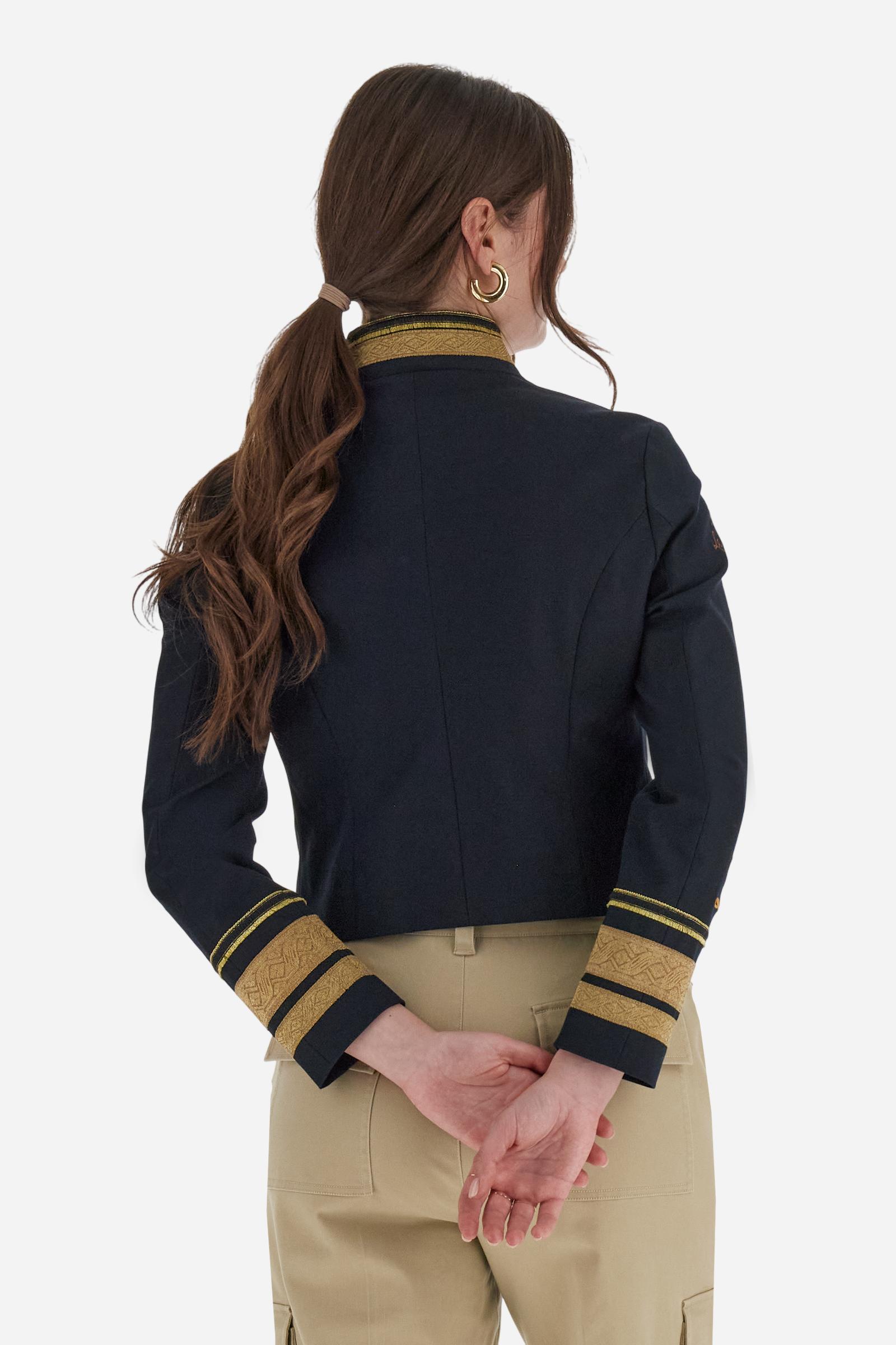 Saco de sarga de algodón para mujer con adornos - Beatriz