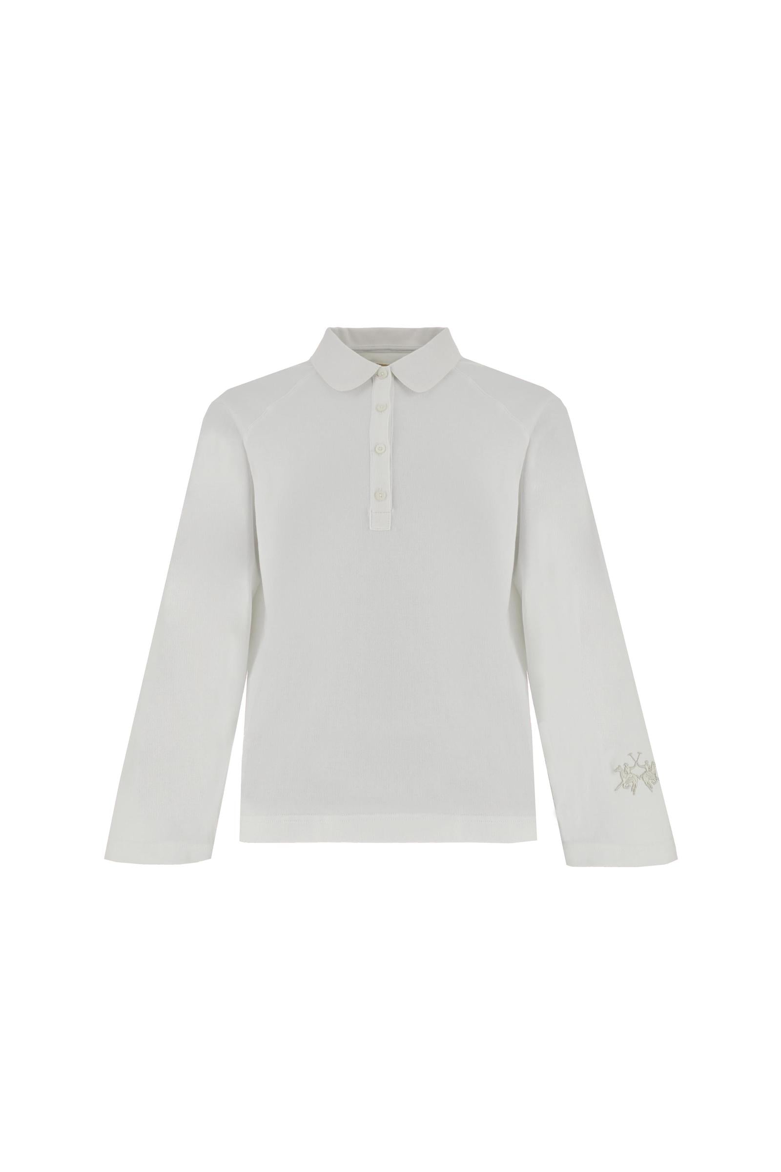 Women’s long-sleeve heavy cotton jersey polo shirt – Catalina