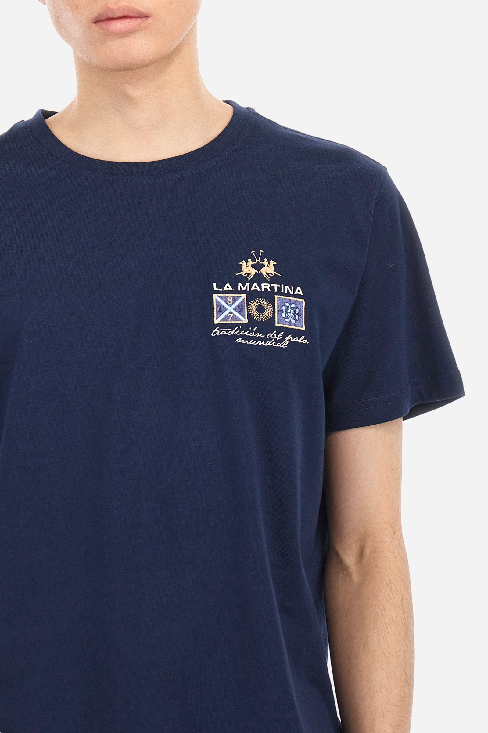 Baumwoll-T-Shirt mit mehrfarbigem Logo - Anastasios