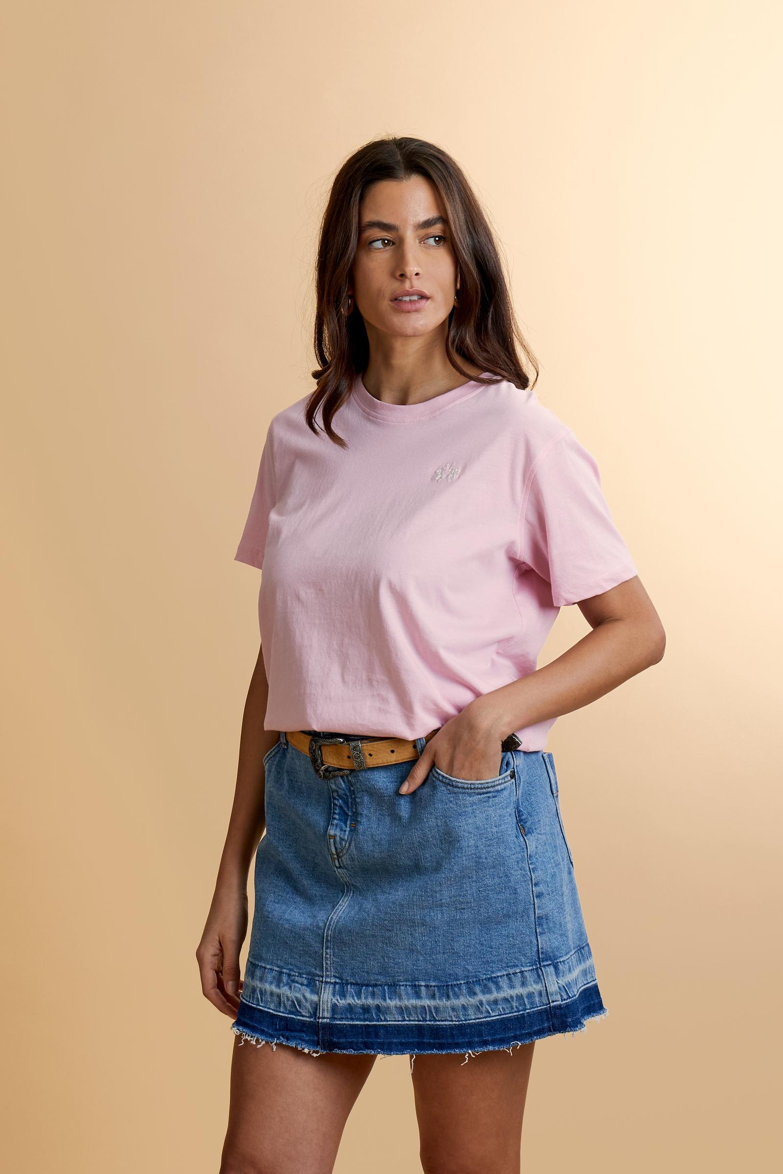 Damen-Baumwoll-Jersey-T-Shirt mit Logo – Casta