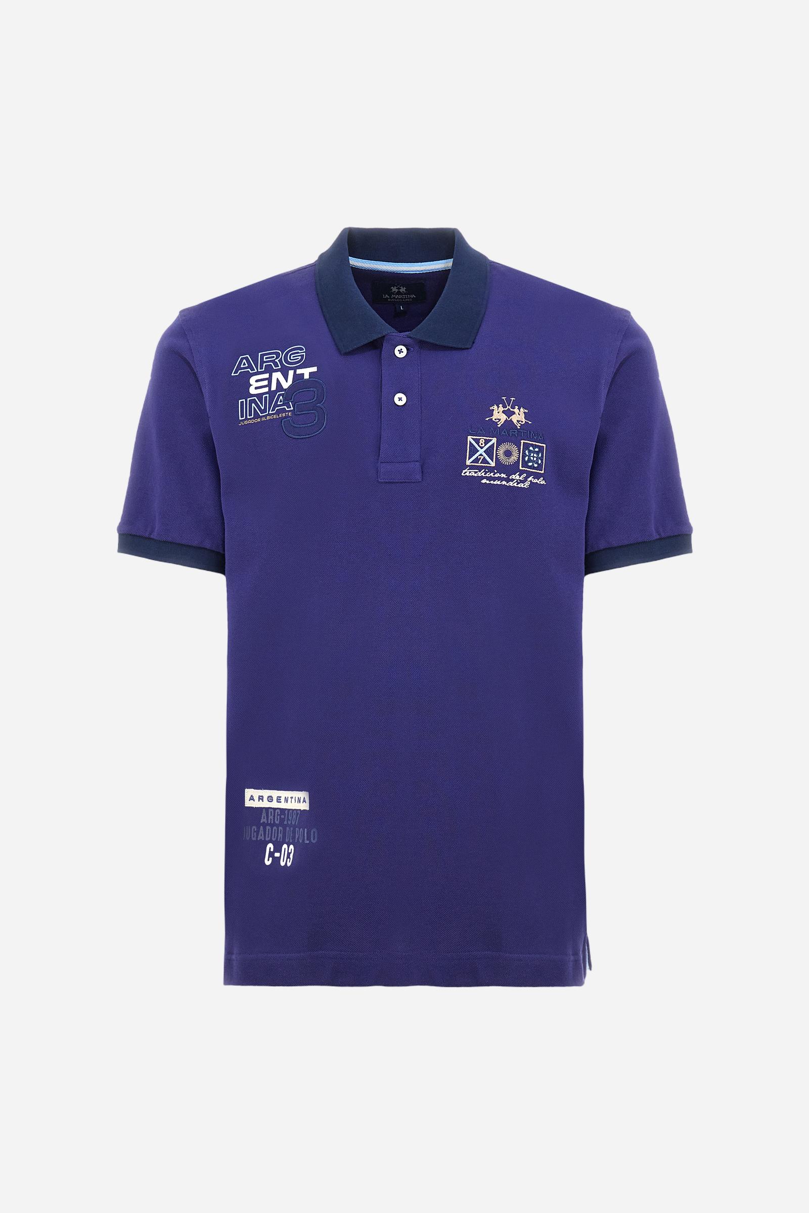Regular fit polo shirt in stretch cotton piqué - Aicher