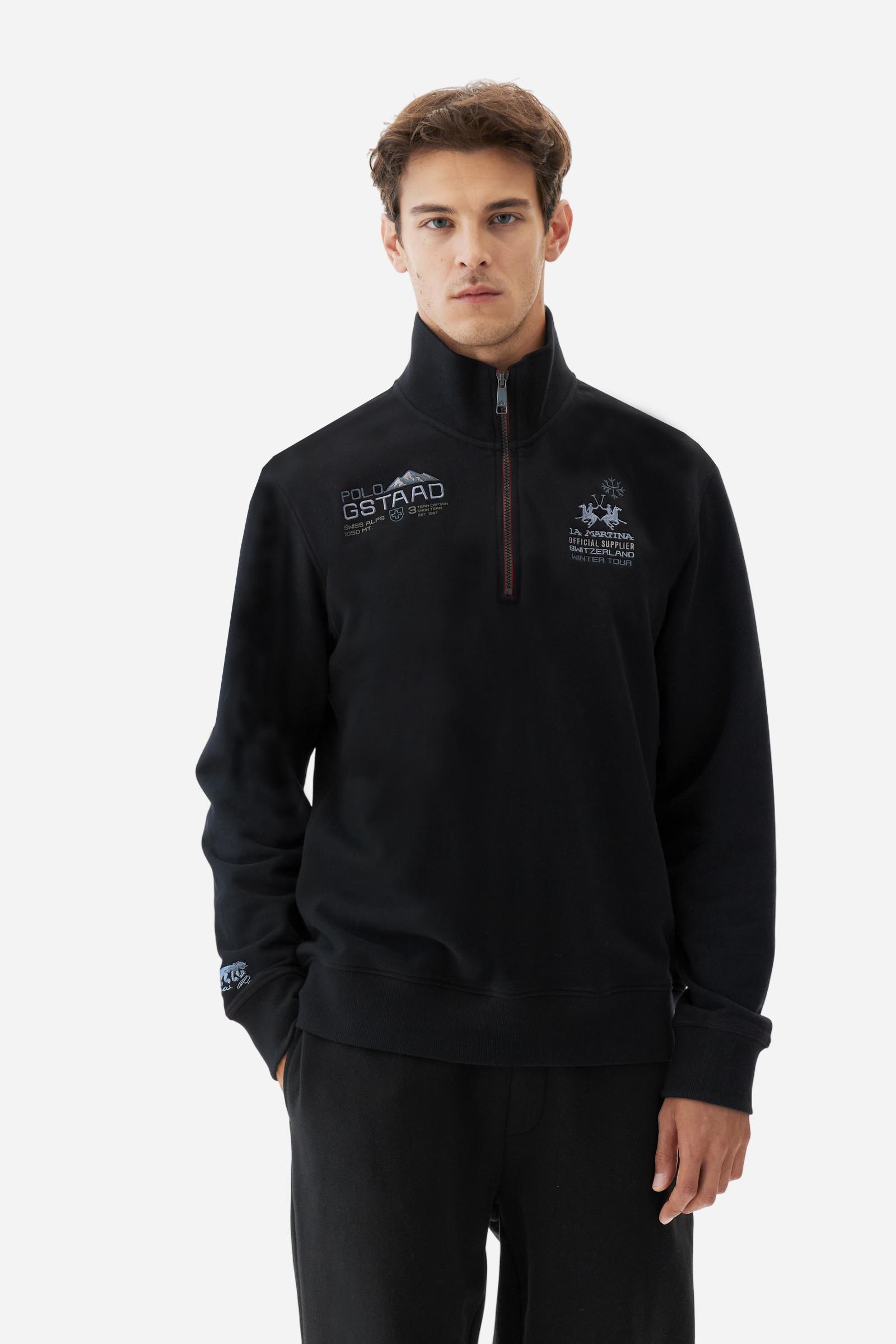 Men's half‑zip mock‑neck sweatshirt - Boris | La Martina