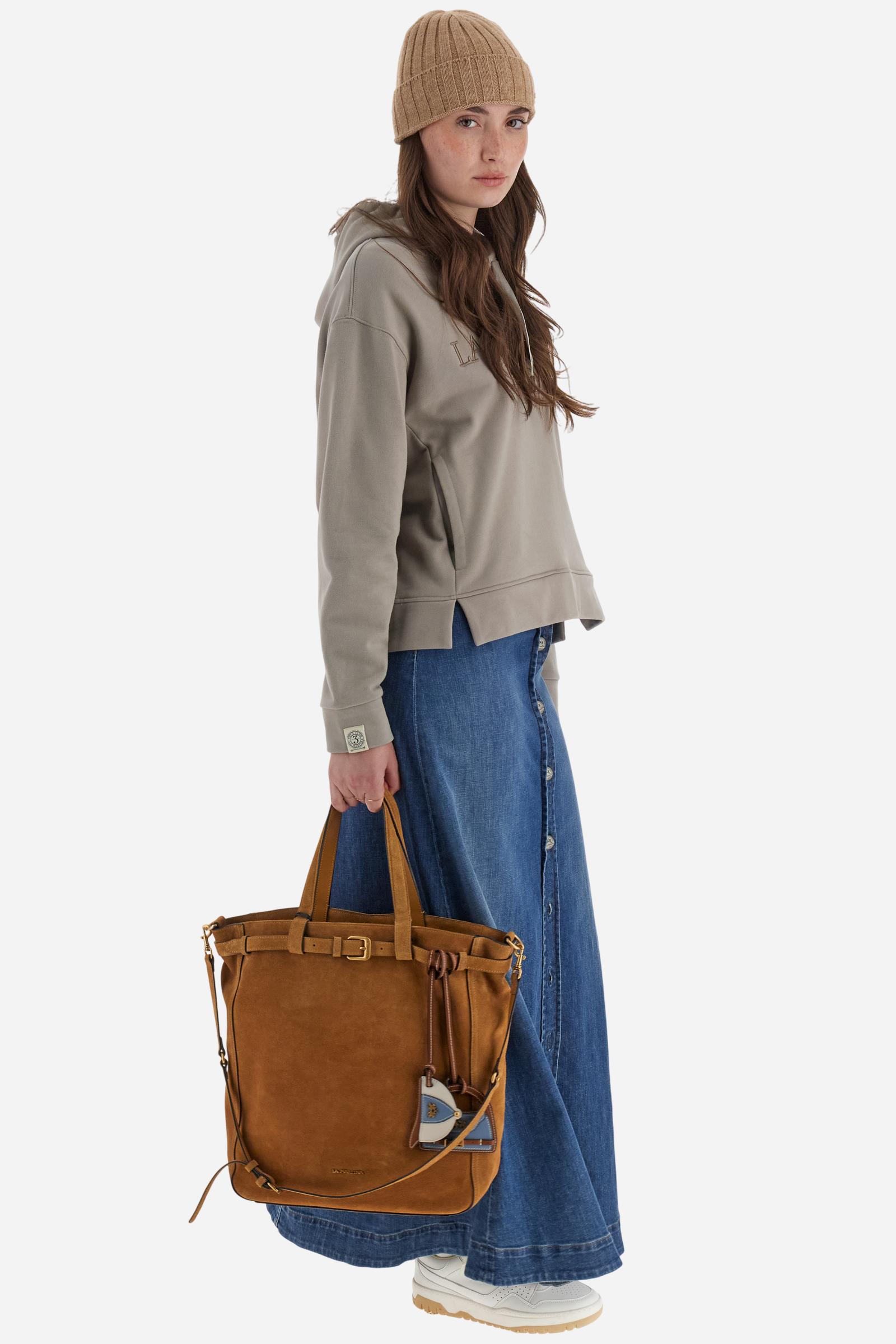 Women’s hoodie in french terry cotton. Long sleeves, ribbed details and Royal Polo graphics. Boxy fit. - Moon Rock